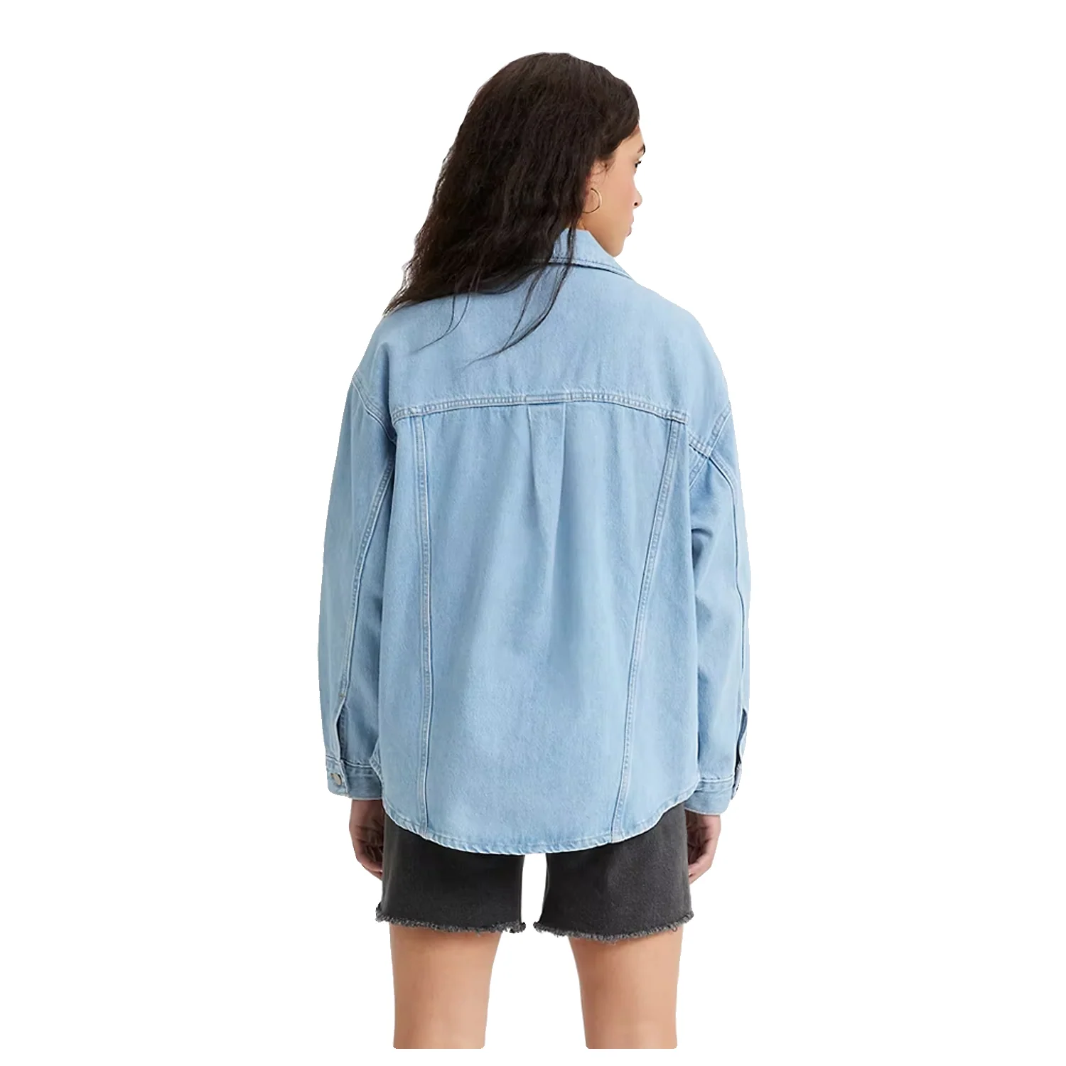 Levis Women's Shacket Trucker Mid Mid Baby Blue - Image 2