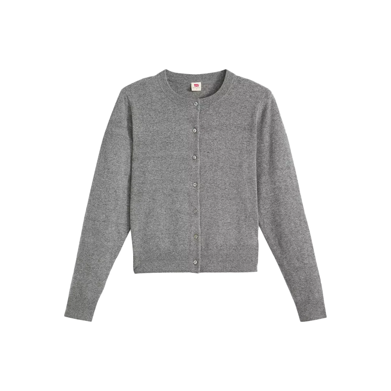 Levis Women's Super Soft Crewneck Cardi Dark Heather Gray Bros - Image 3