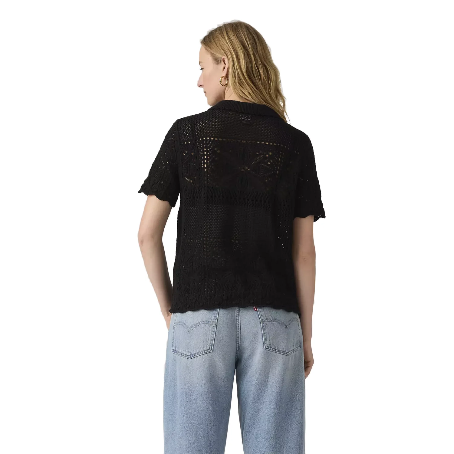 Levis Women's Susanna Floral Crochet Shirt Anthracite Night - Image 2