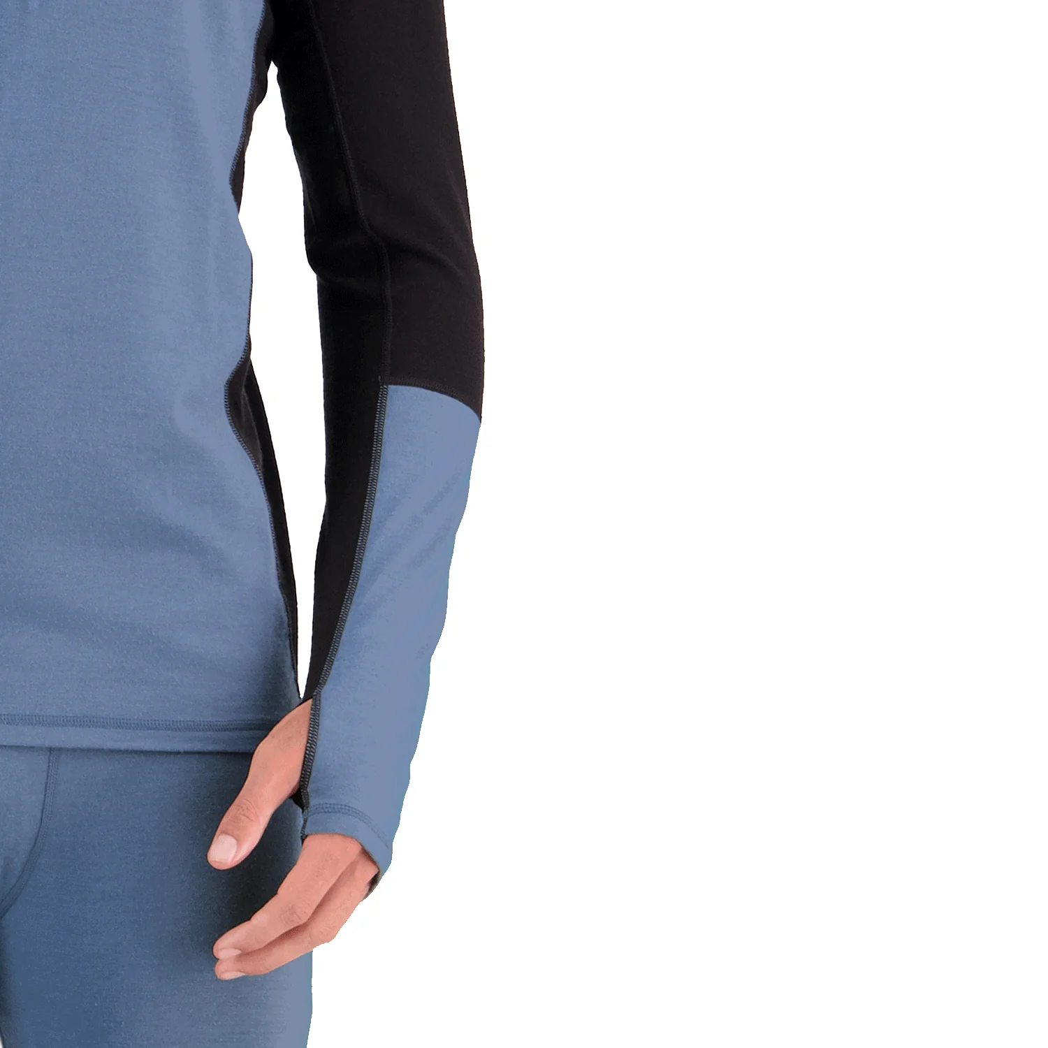 Mons Royale Men's Olympus 250 Merino Half Zip Top Slate/Black - Image 2