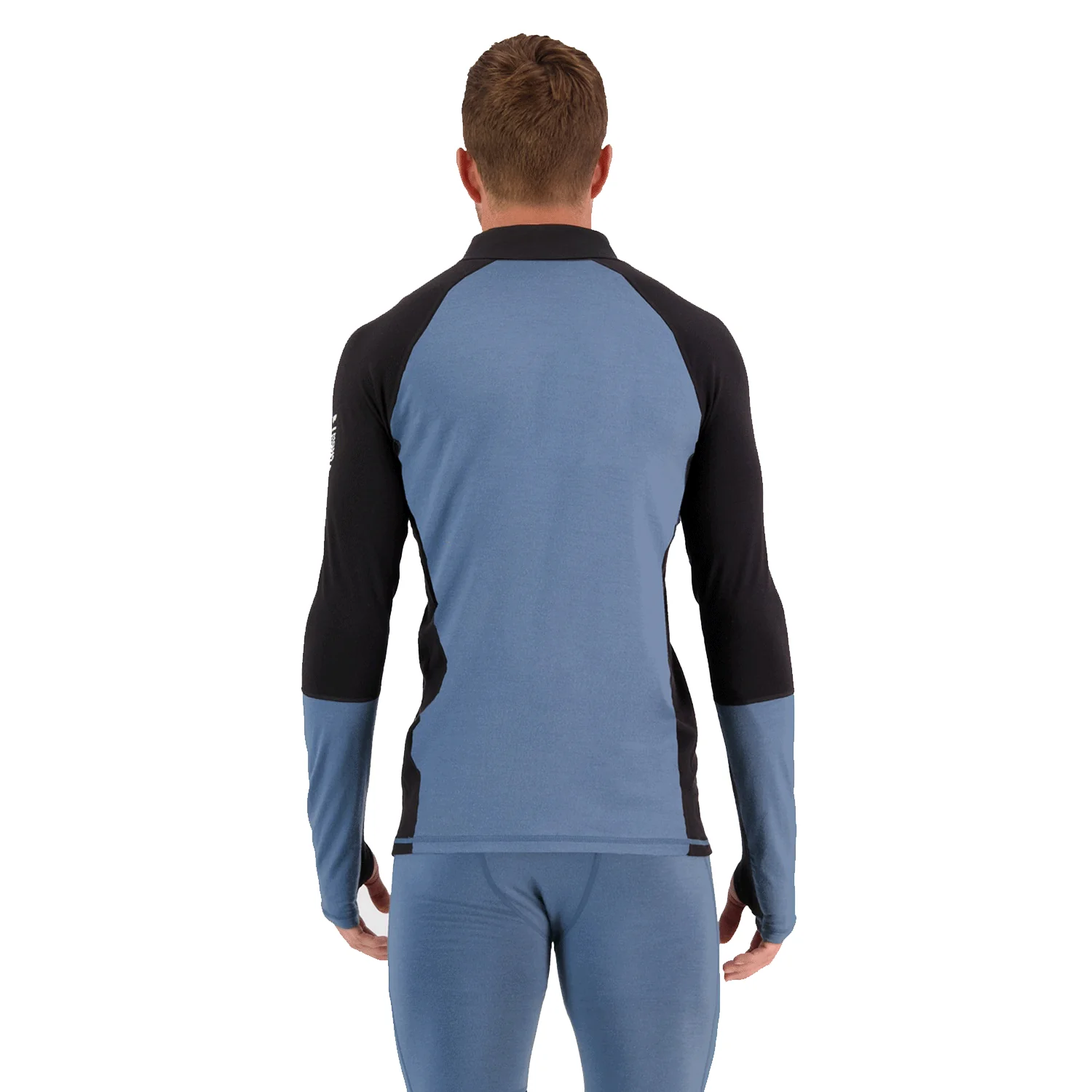 Mons Royale Men's Olympus 250 Merino Half Zip Top Slate/Black - Image 3