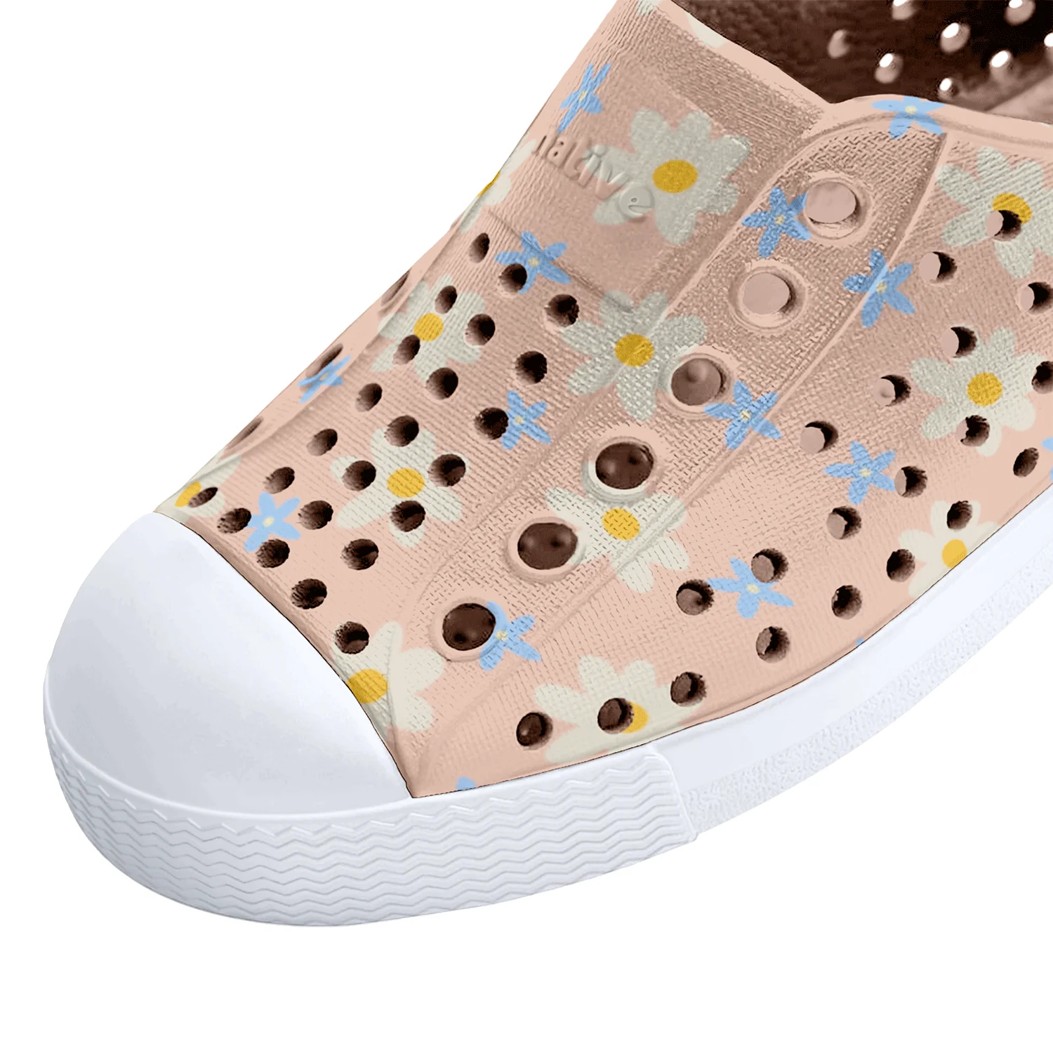 Native Junior Jefferson Print Shoe Chameleon Pink/Shell White/Bone Daisy - Image 4
