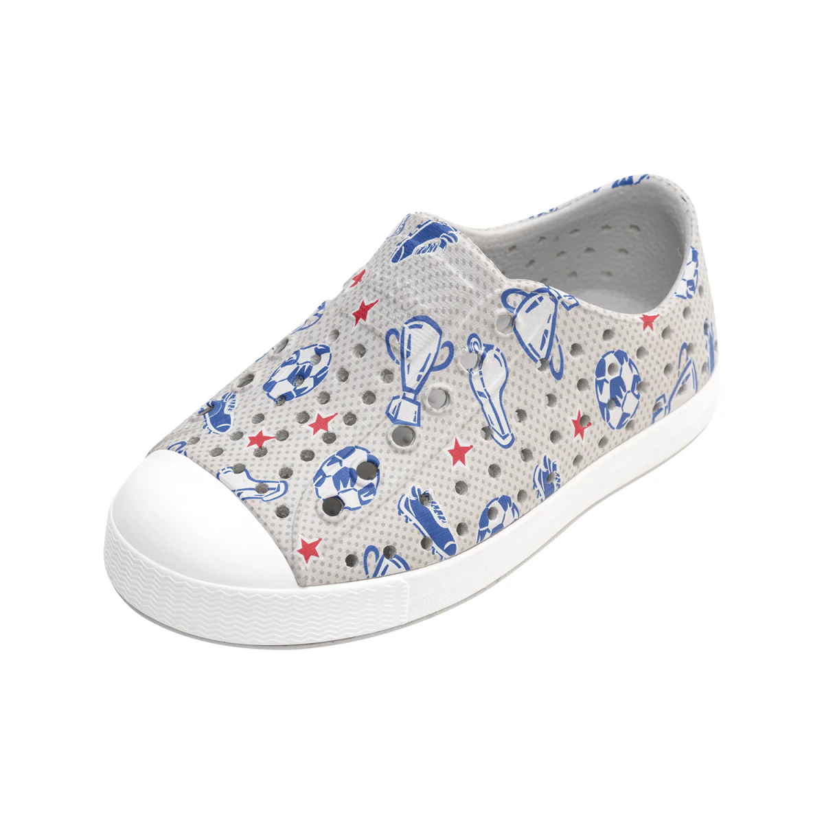Native Kids Jefferson Print Shoe Hyams Grey/Shell White/Soccer Trophy - Image 2