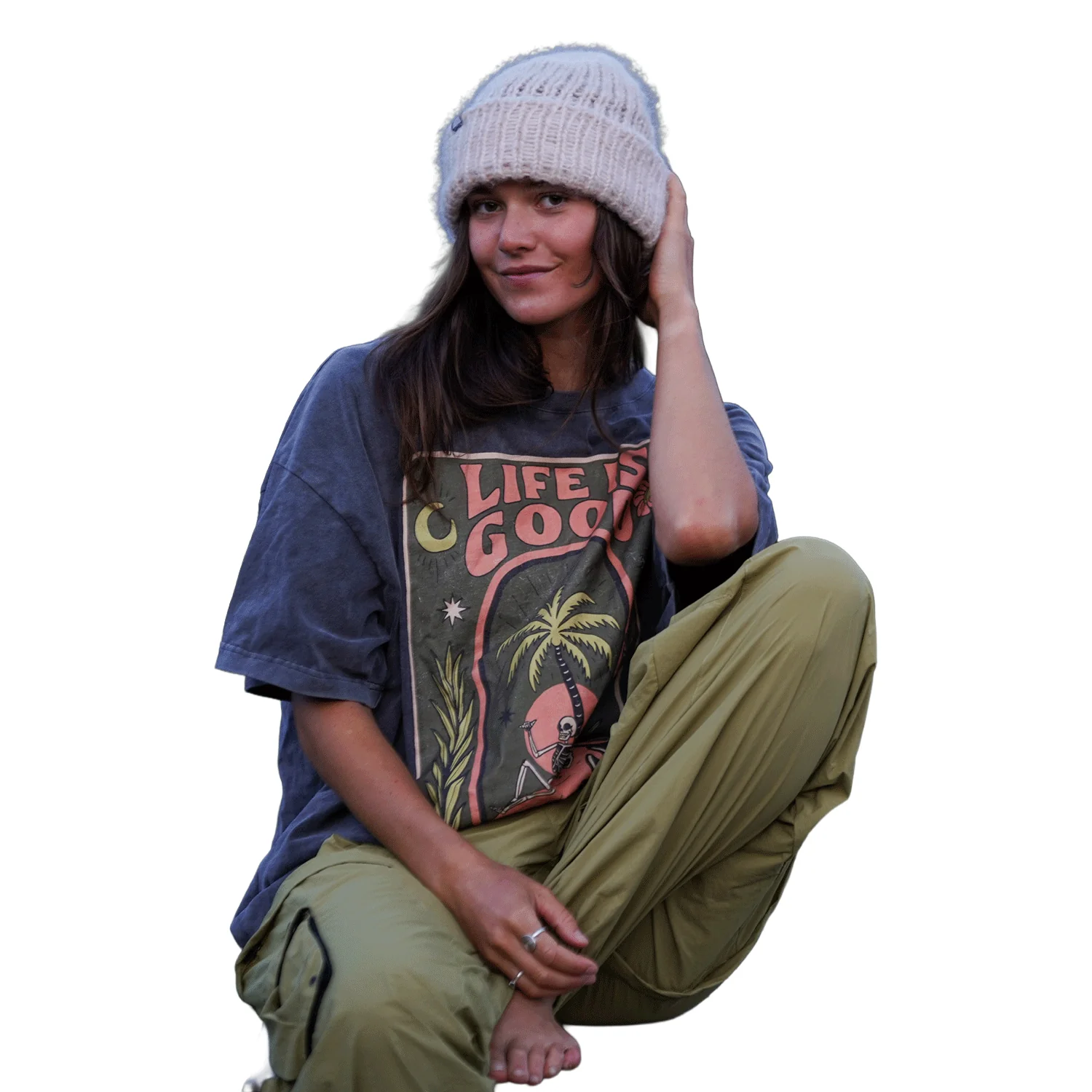 Notice the Reckless Women's Send No Help Oversized T Shirt Acid Washed Black - Image 2