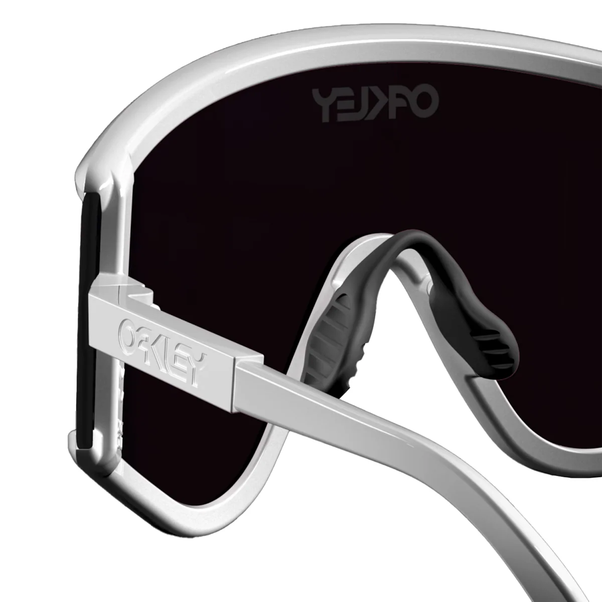 Oakley MUZM Eyeshade Sunglasses White/Prizm Road - Image 2