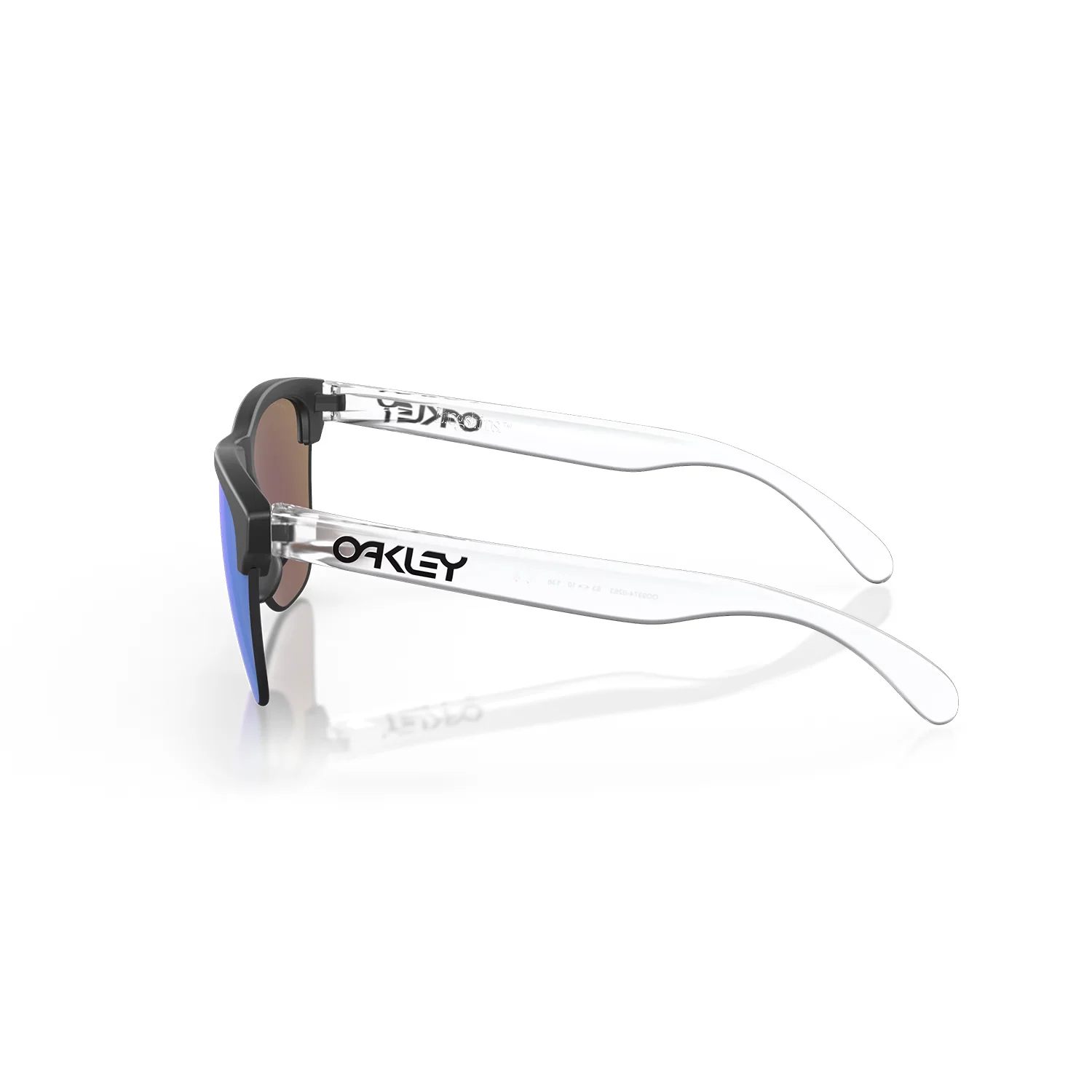 Oakley Frogskins Lite Sunglasses Matte Black/Matte Clear/Prizm Sapphire - Image 3