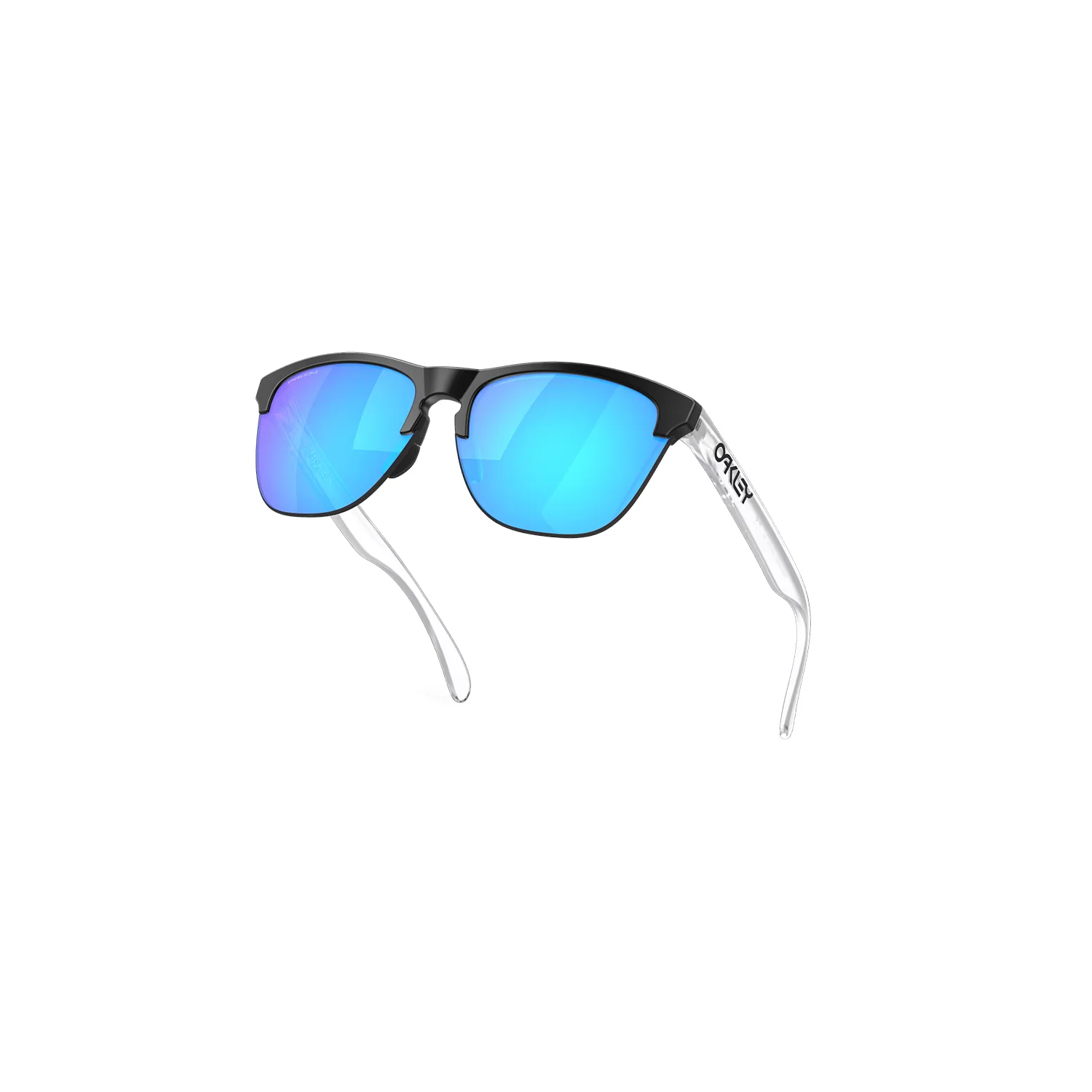 Oakley Frogskins Lite Sunglasses Matte Black/Matte Clear/Prizm Sapphire - Image 4