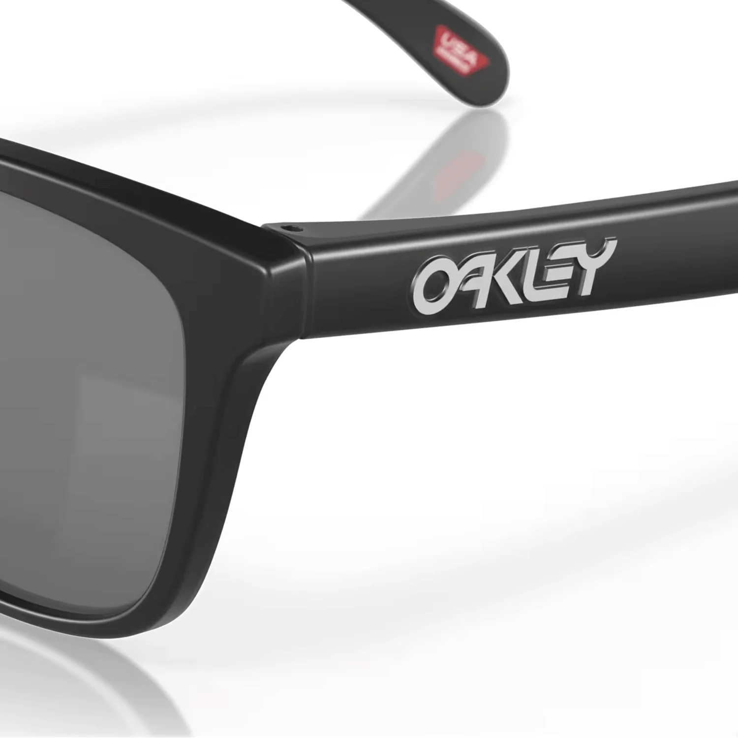 Oakley Frogskins Sunglasses Matte Black/Prizm Black Polarized - Image 3