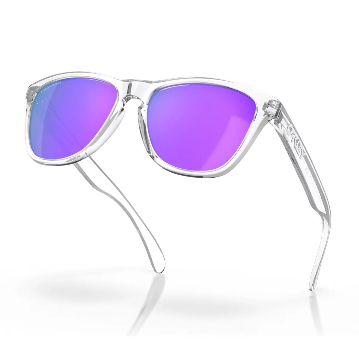 Oakley Frogskins Sunglasses Polished Clear/Prizm Violet - Image 4