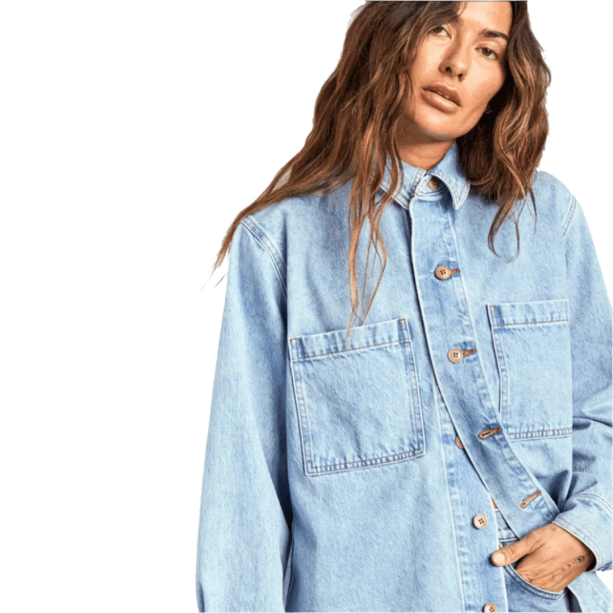 Outerknown Women's The Canyon Shacket Worn Indigo - Image 3