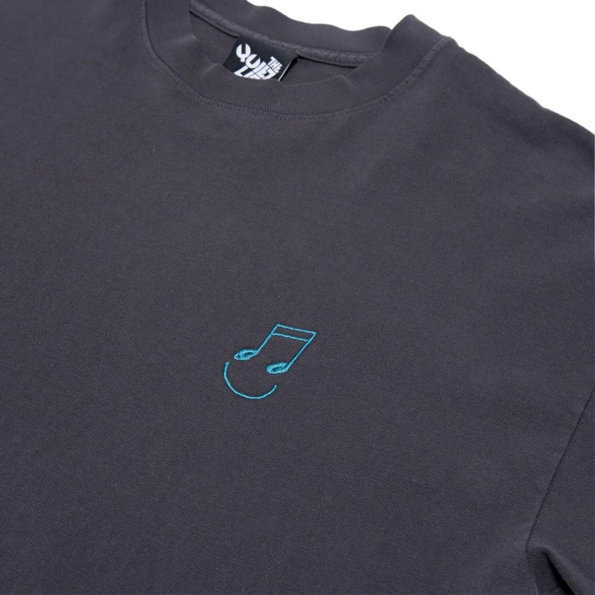 Quiet Life Men's Music Man Embroidered T-Shirt Dolphin Blue - Image 2