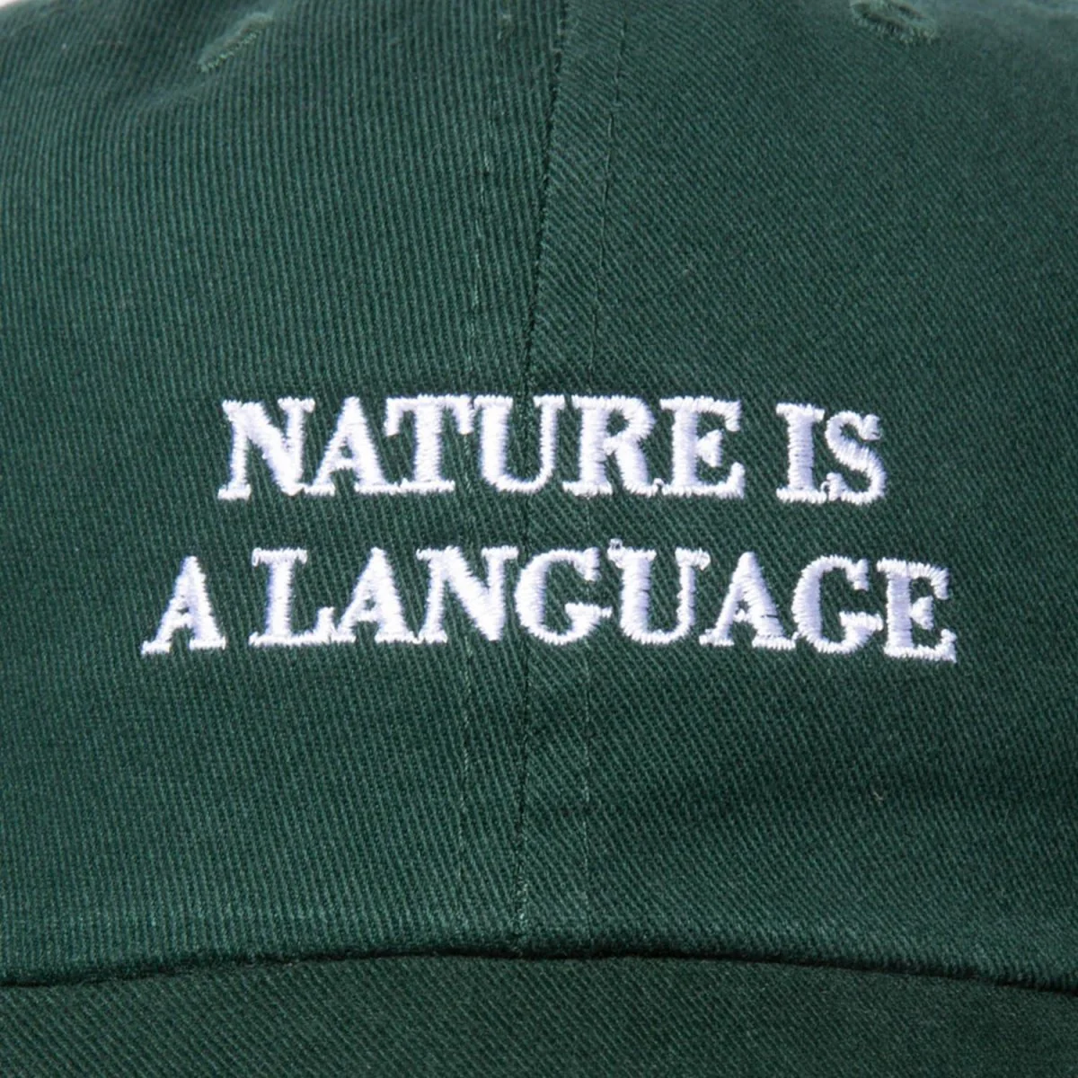 Quiet Life Men's Nature Is A Language Dad Hat Forest Green - Image 2