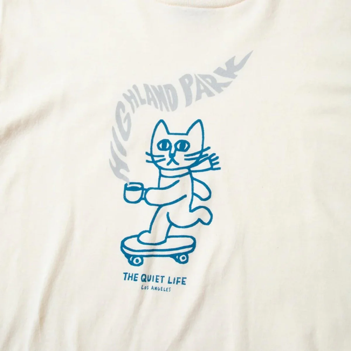 Quiet Life Men's Skating Cat T-Shirt Cream - Image 2