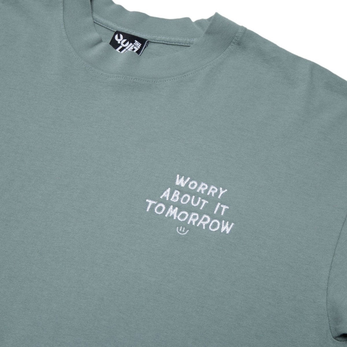 Quiet Life Men's Worry About It Tomorrow Embroidered T-Shirt Atlantic Green - Image 2
