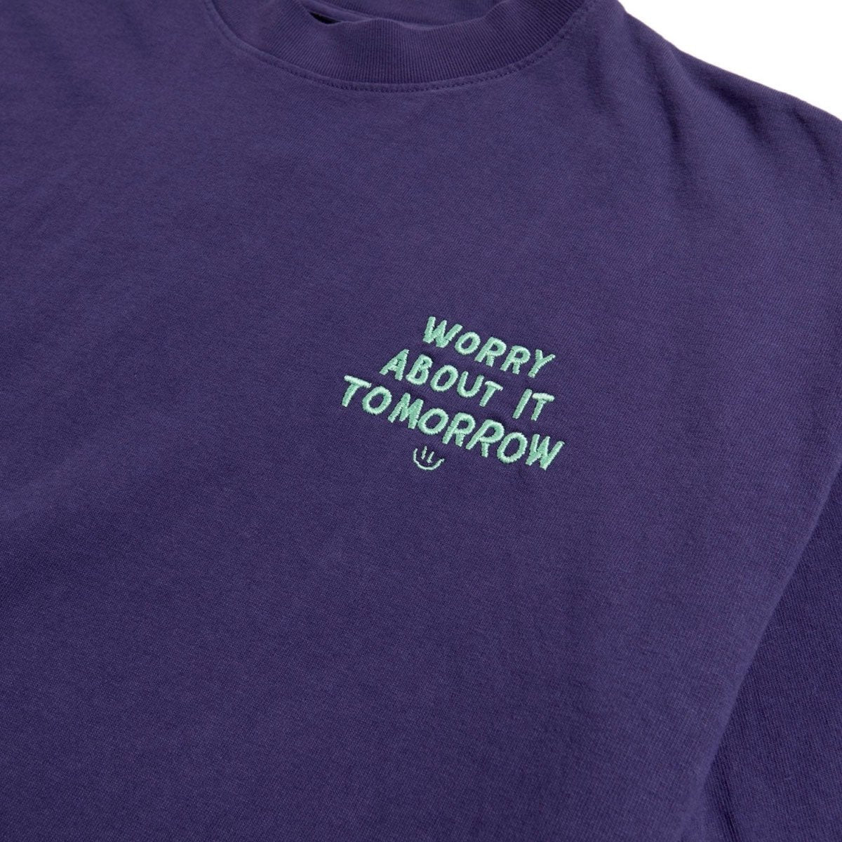 Quiet Life Men's Worry About It Tomorrow Embroidered T-Shirt Purple - Image 2