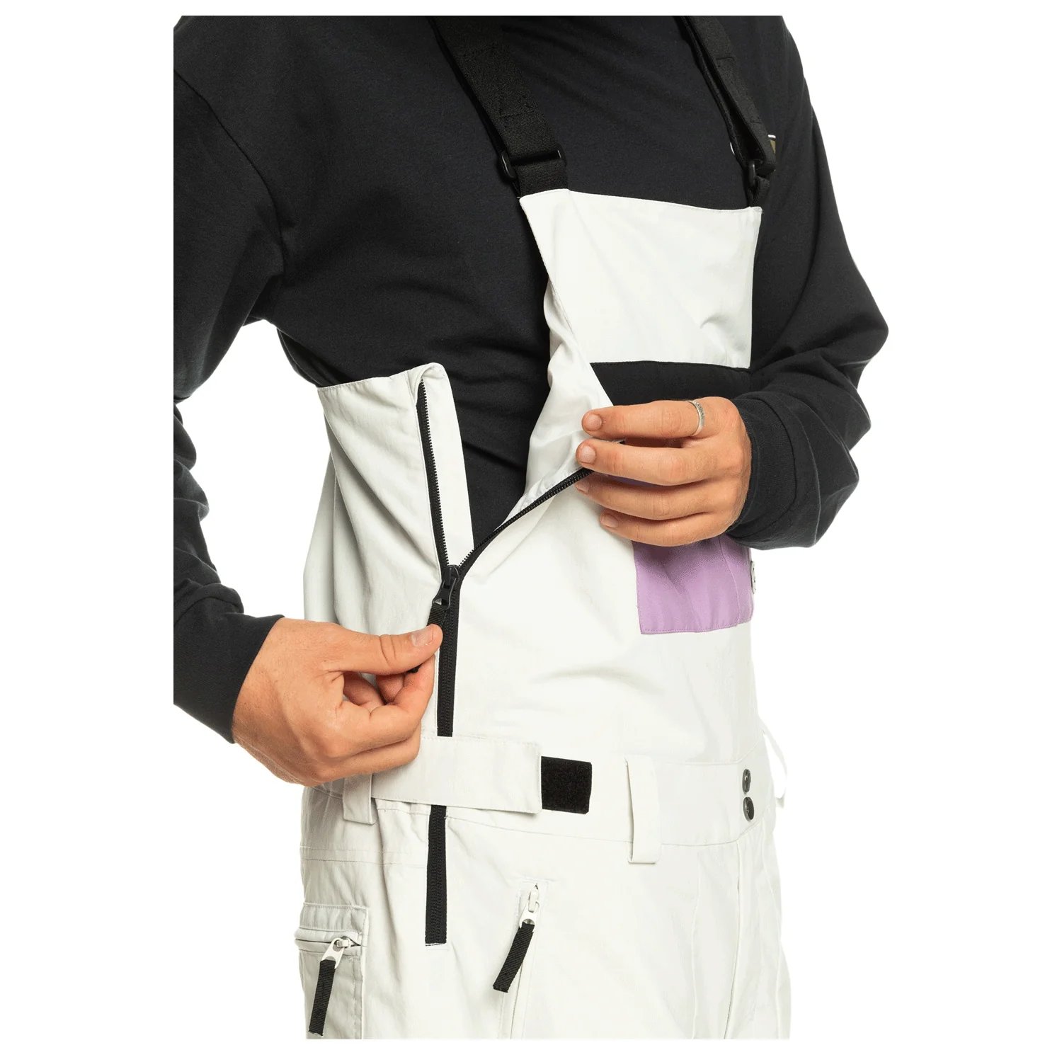 Quiksilver Men's Fly High Bib Pant 2024 Nimbus Cloud - Image 3