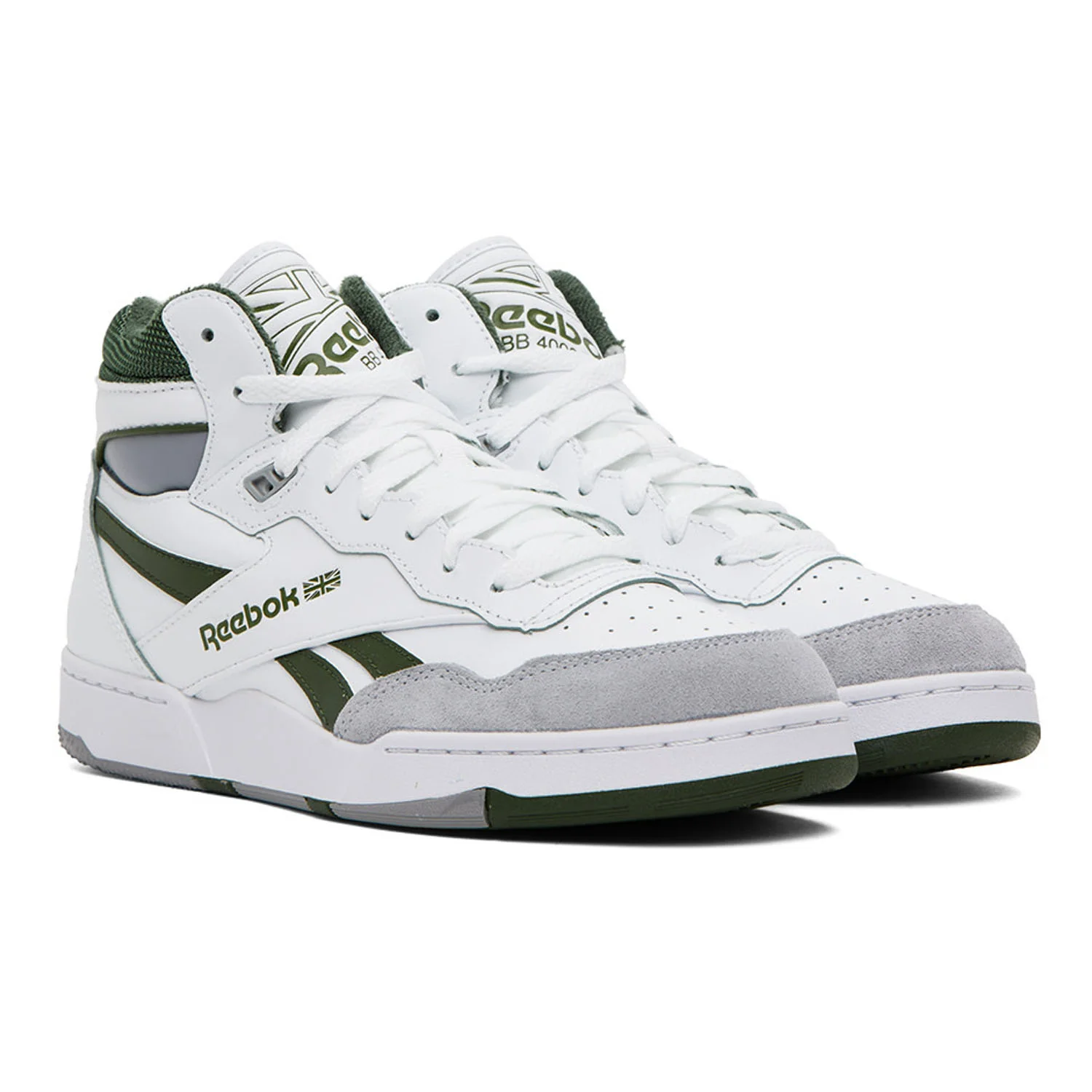 Reebok BB 4000 II Mid Shoe White/Varsity Green - Image 3