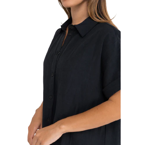 Rhythm Classic Linen Shirt  Dress - Image 3