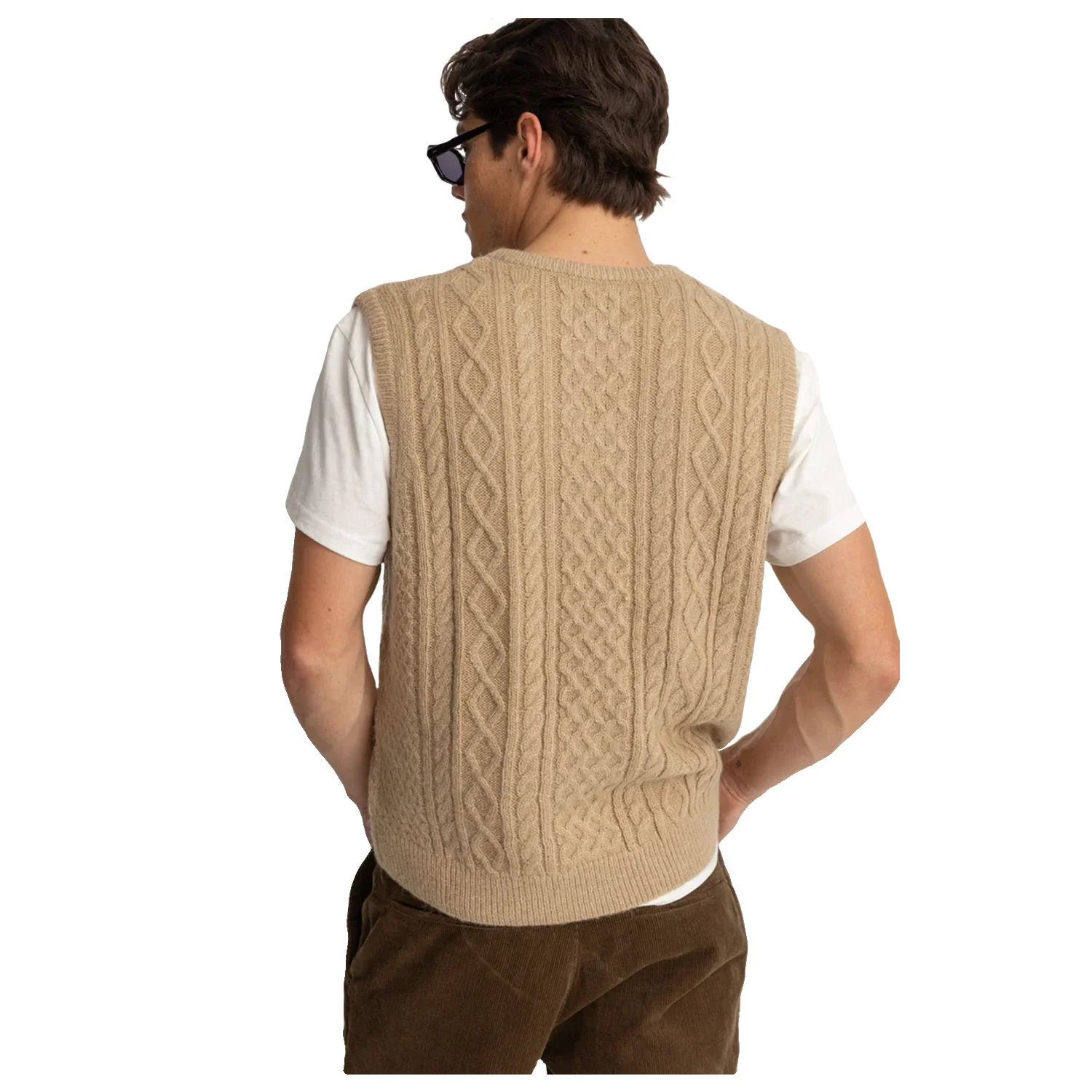 Rhythm Men's Mohair Knit Vest Latte - Image 2