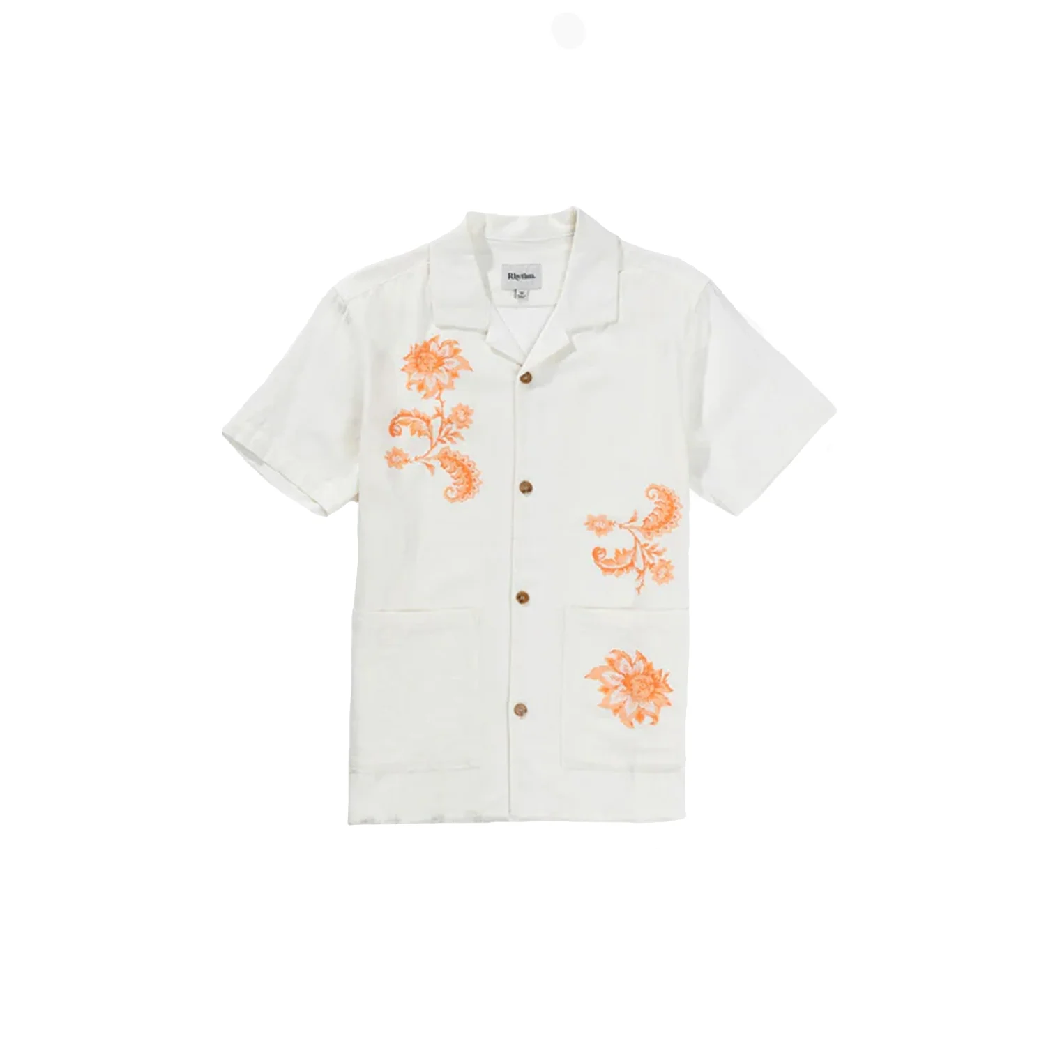 Rhythm Men's Paisley Cuban S/S Shirt Natural - Image 4