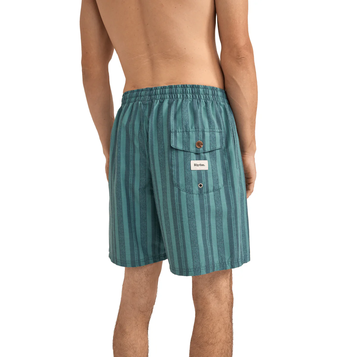 Rhythm Men's Paisley Stripe Beach Short Jam Vintage Green - Image 2