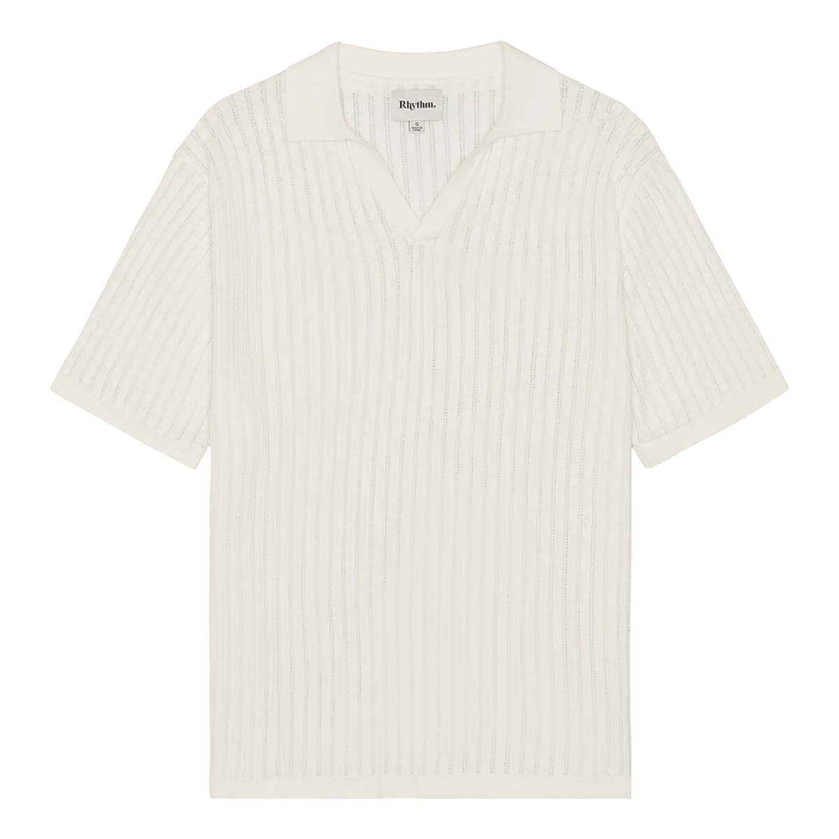 Rhythm Men's Relaxed Knit S/S Polo Natural - Image 2