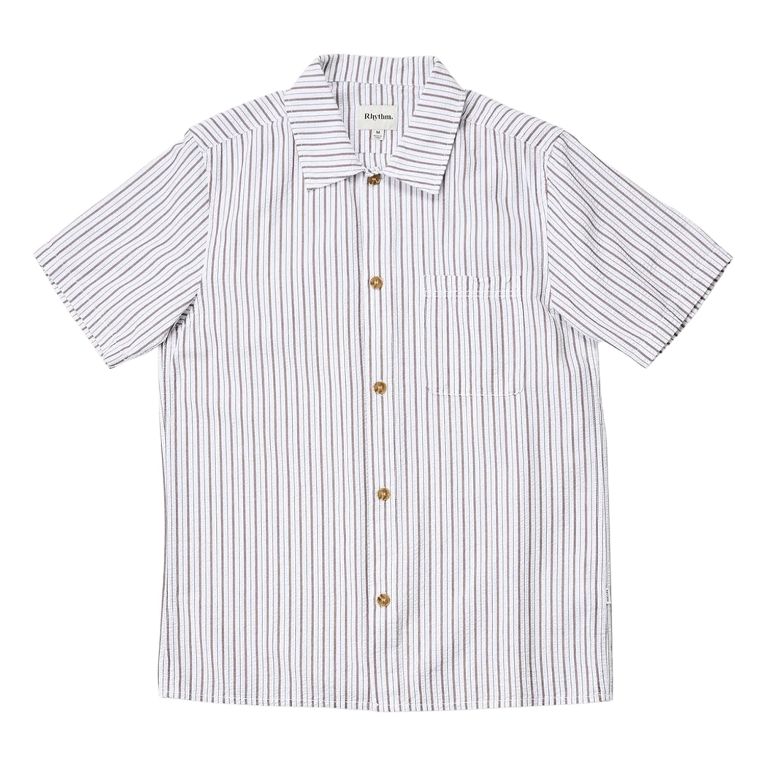 Rhythm Men's Seersucker Stripe S/S Shirt Cedar - Image 4