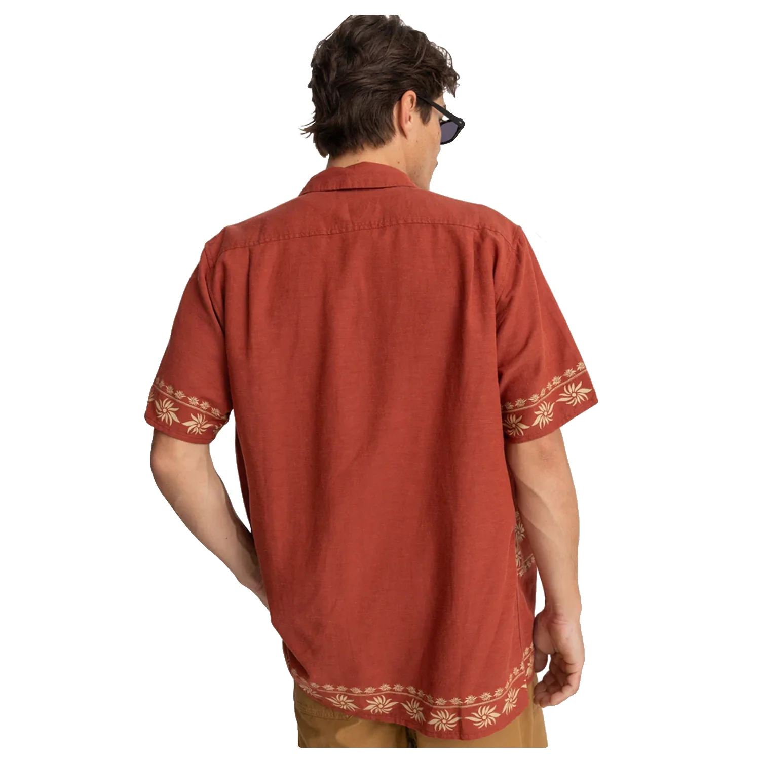 Rhythm Men's Sun S/S Shirt Rust - Image 3