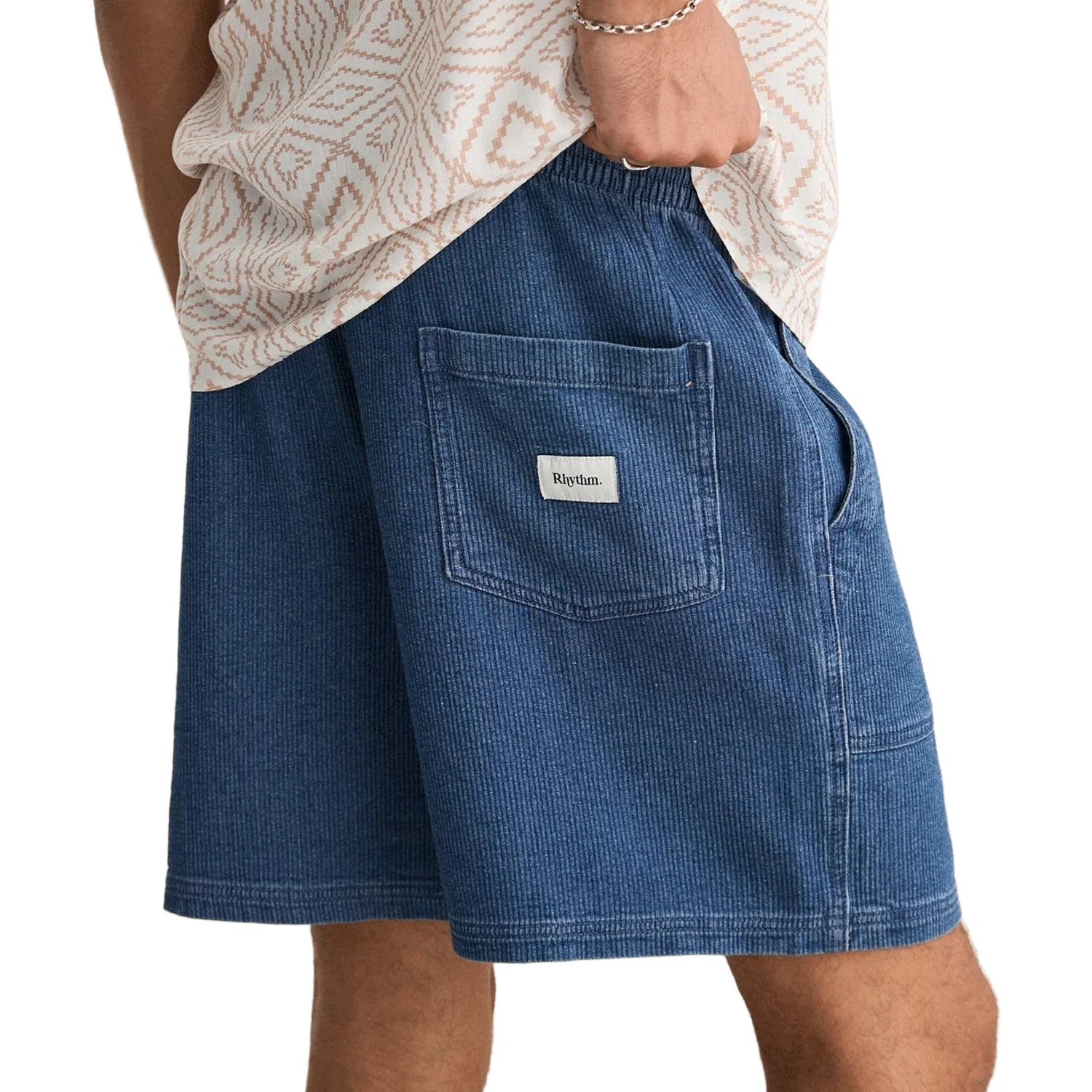 Rhythm Men's Textured Wale Jam Short Washed Indigo - Image 2
