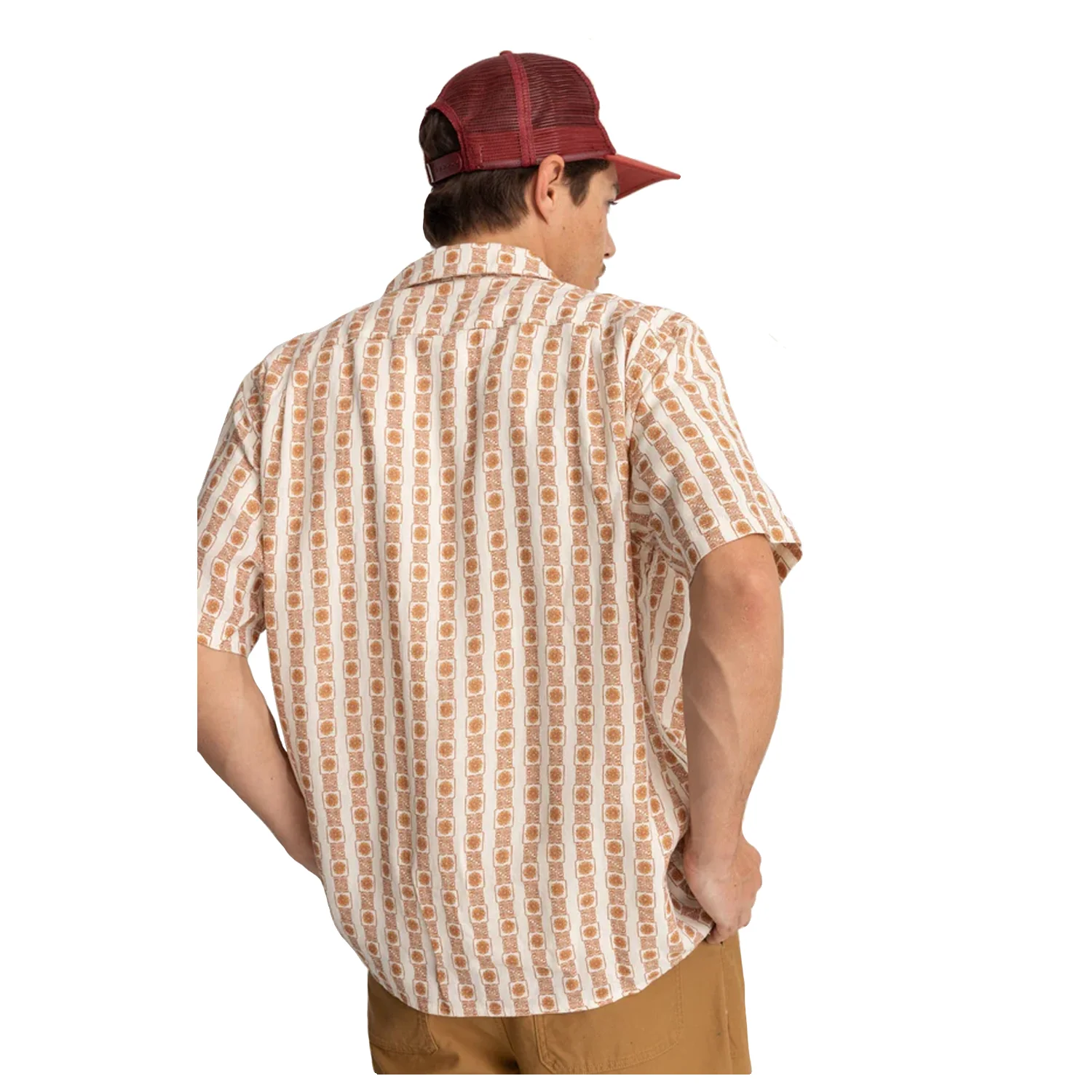 Rhythm Men's Tile Stripe S/S Shirt Natural - Image 3