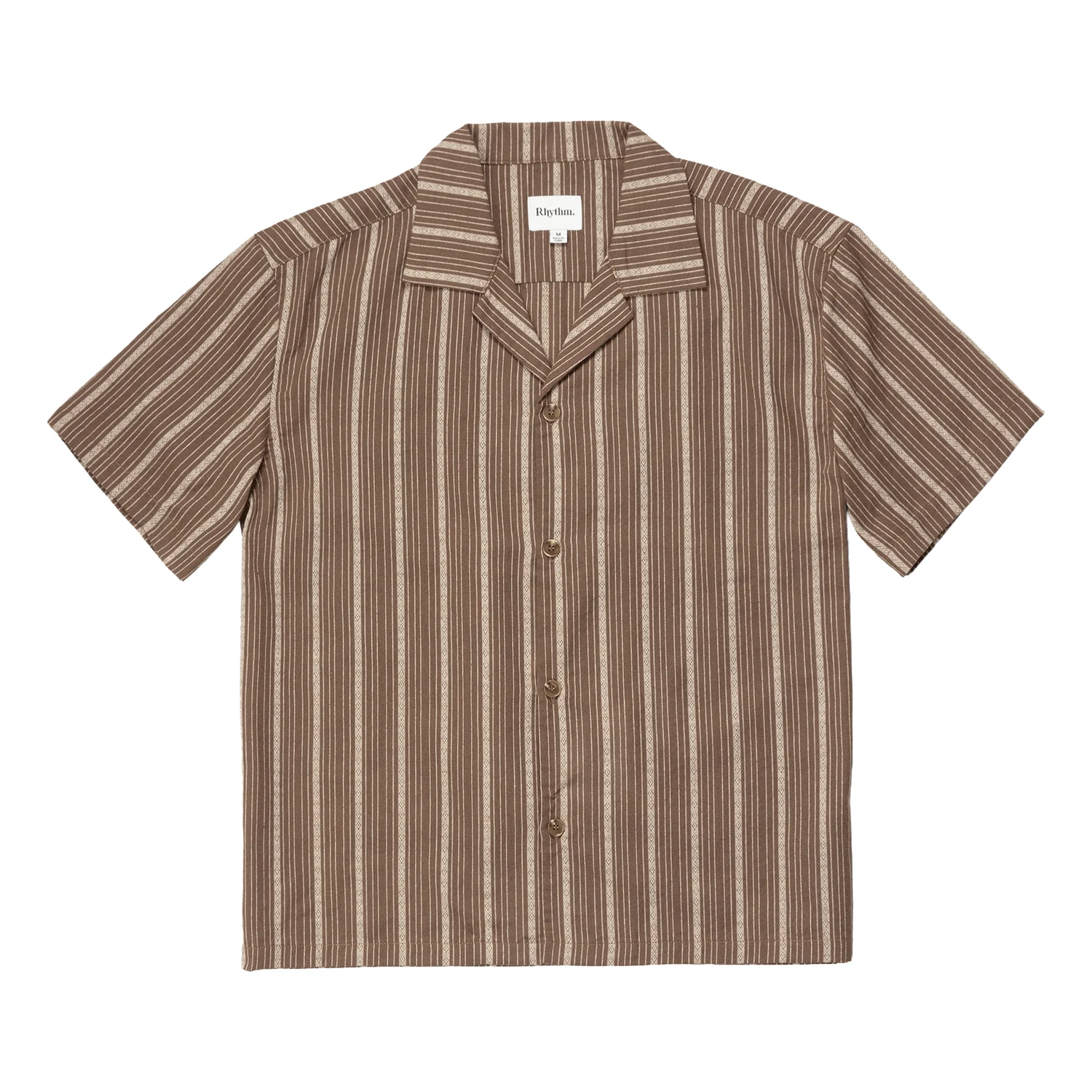 Rhythm Men's West Winds Stripe S/S Shirt Earth - Image 5