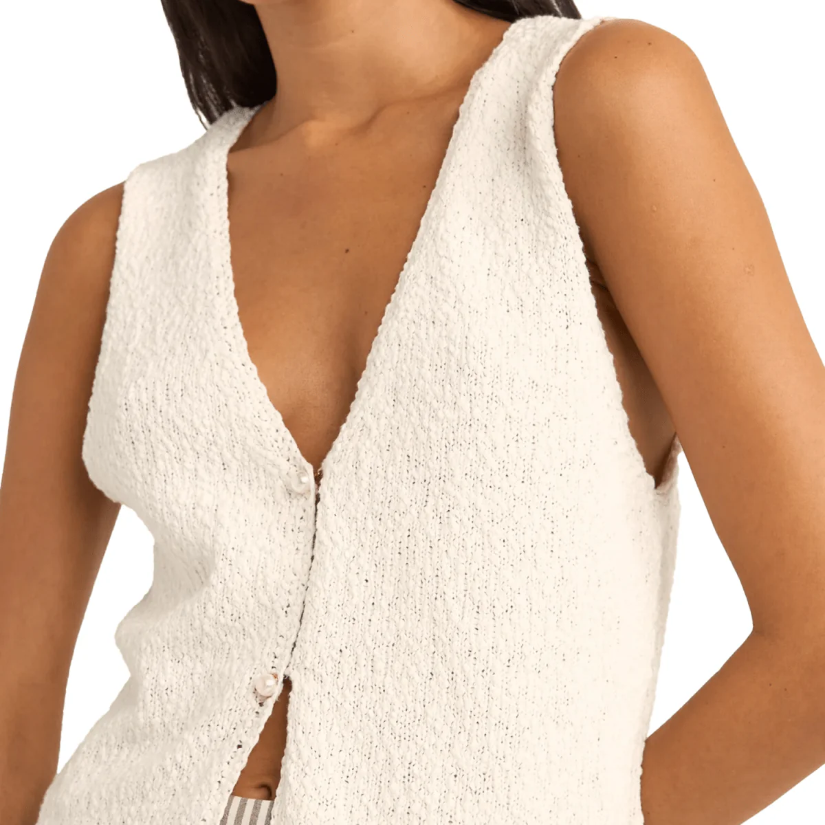 Rhythm Women's Adele Longline Knit Vest White - Image 3