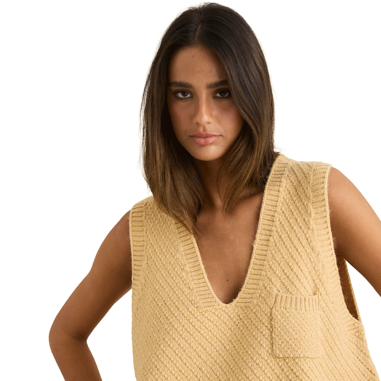 Rhythm Women's Archer Knit Vest Sand - Image 2