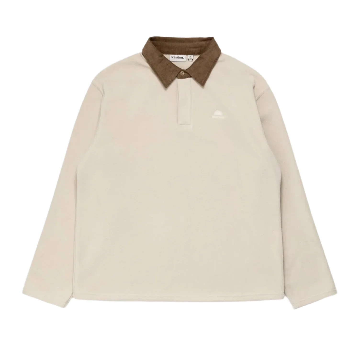 Rhythm Men's Awake Polar Fleece Polo Natural - Image 4