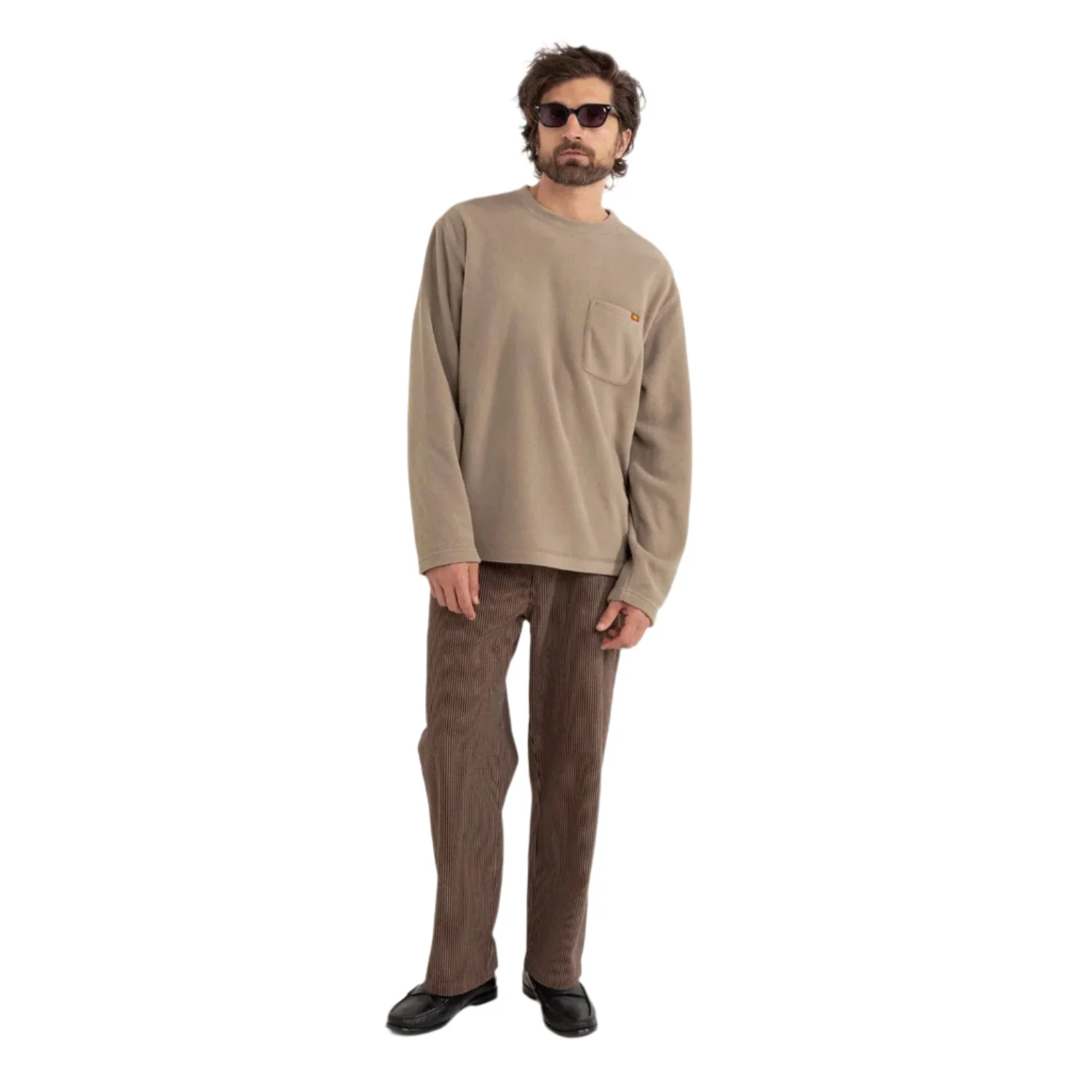 Rhythm Men's Awake Polar L/S Fleece Stone - Image 2