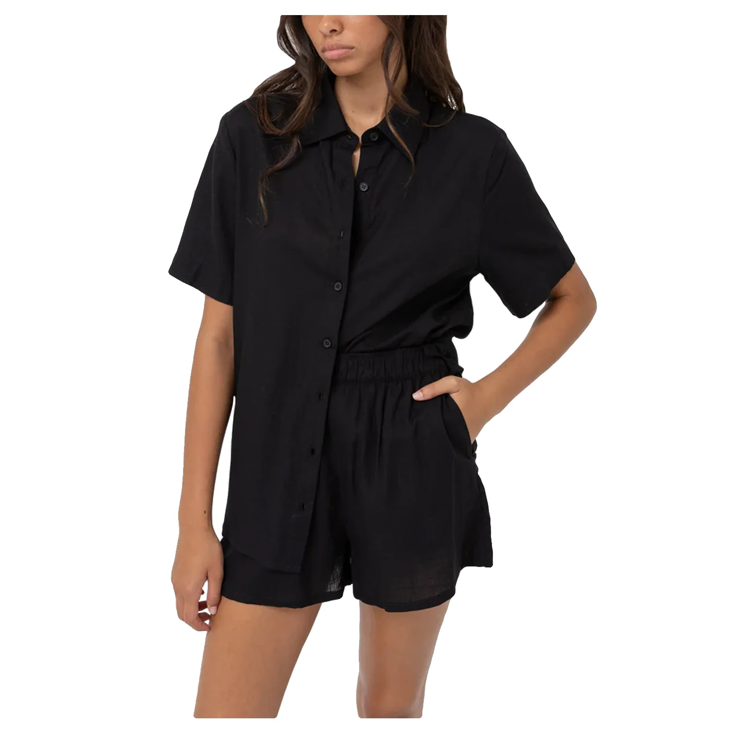 Rhythm Women's Classic Lounge Shirt Black - Image 2