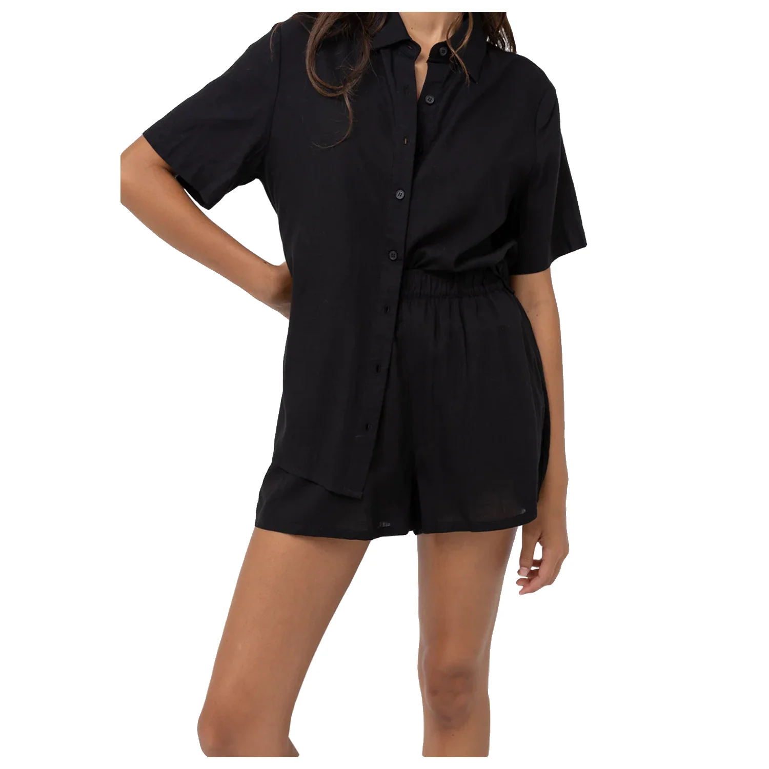 Rhythm Women's Classic Lounge Shirt Black - Image 3