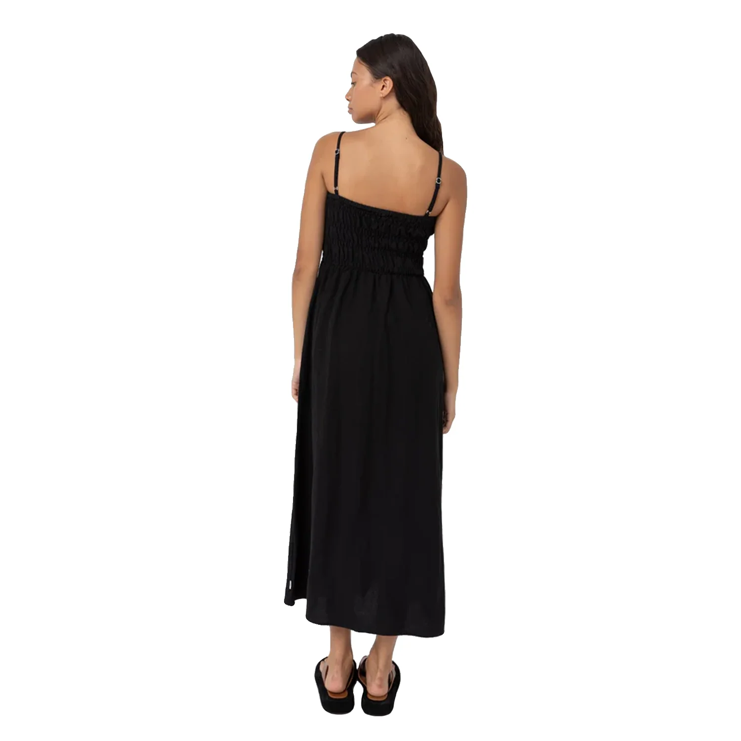 Rhythm Women's Classic Shirred Midi Dress Black - Image 3