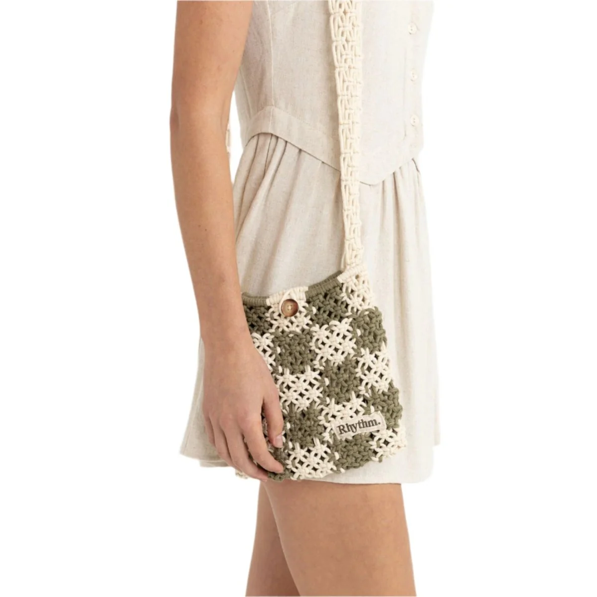Rhythm Women's Crochet Shoulder Bag Green - Image 2
