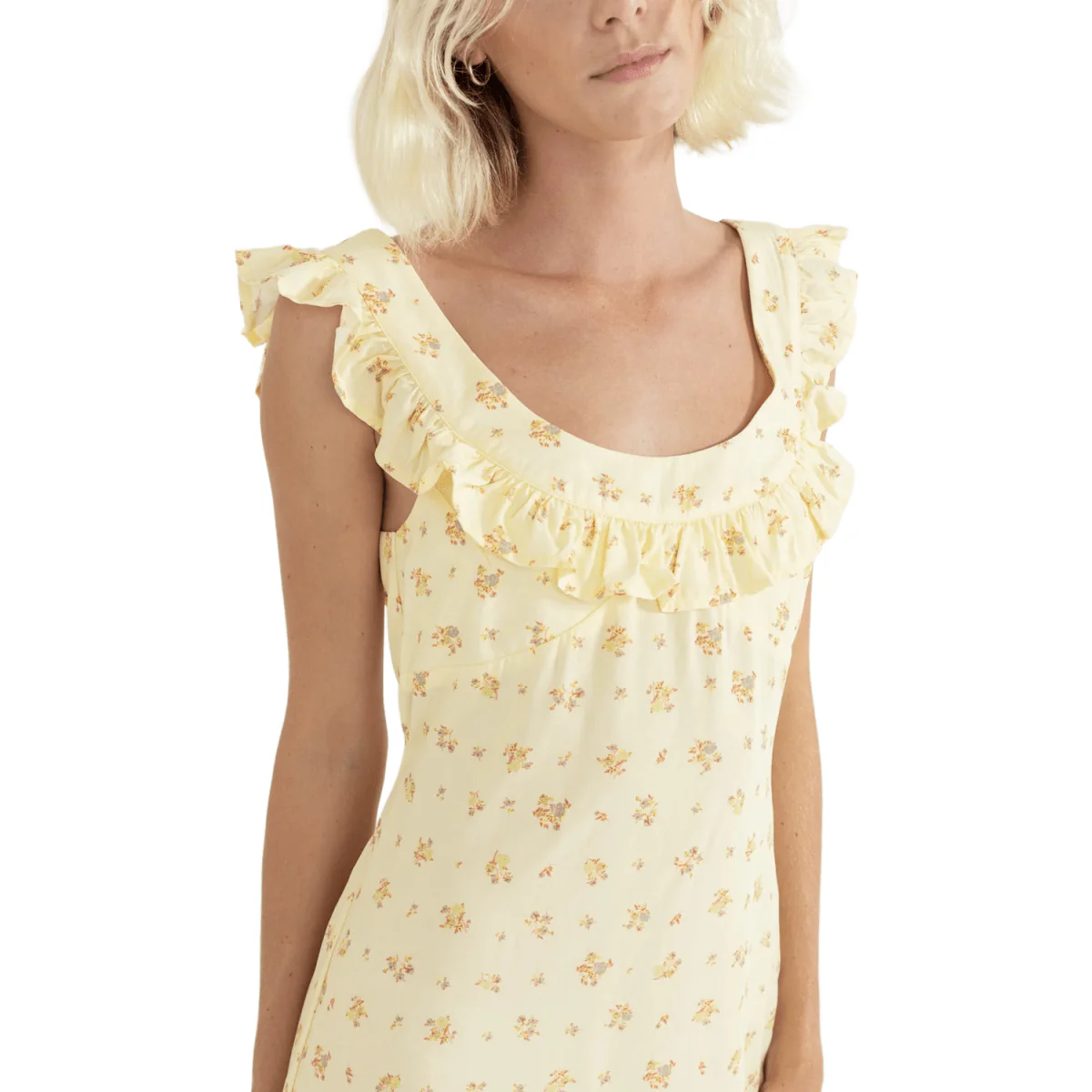 Rhythm Women's Dahlia Off Shoulder Mini Dress Lemon - Image 2