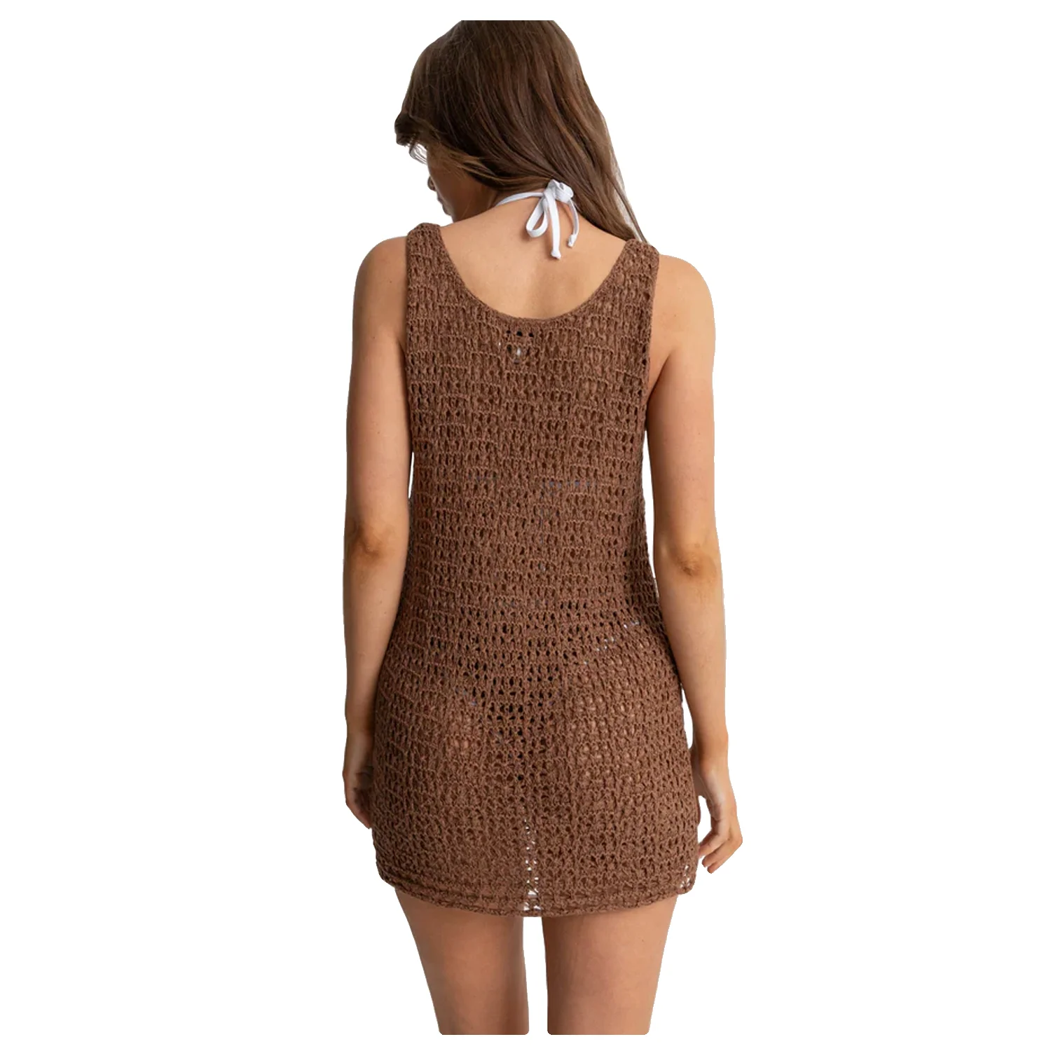 Rhythm Women's Maddie Knit Scoop Neck Mini Dress Chocolate - Image 3
