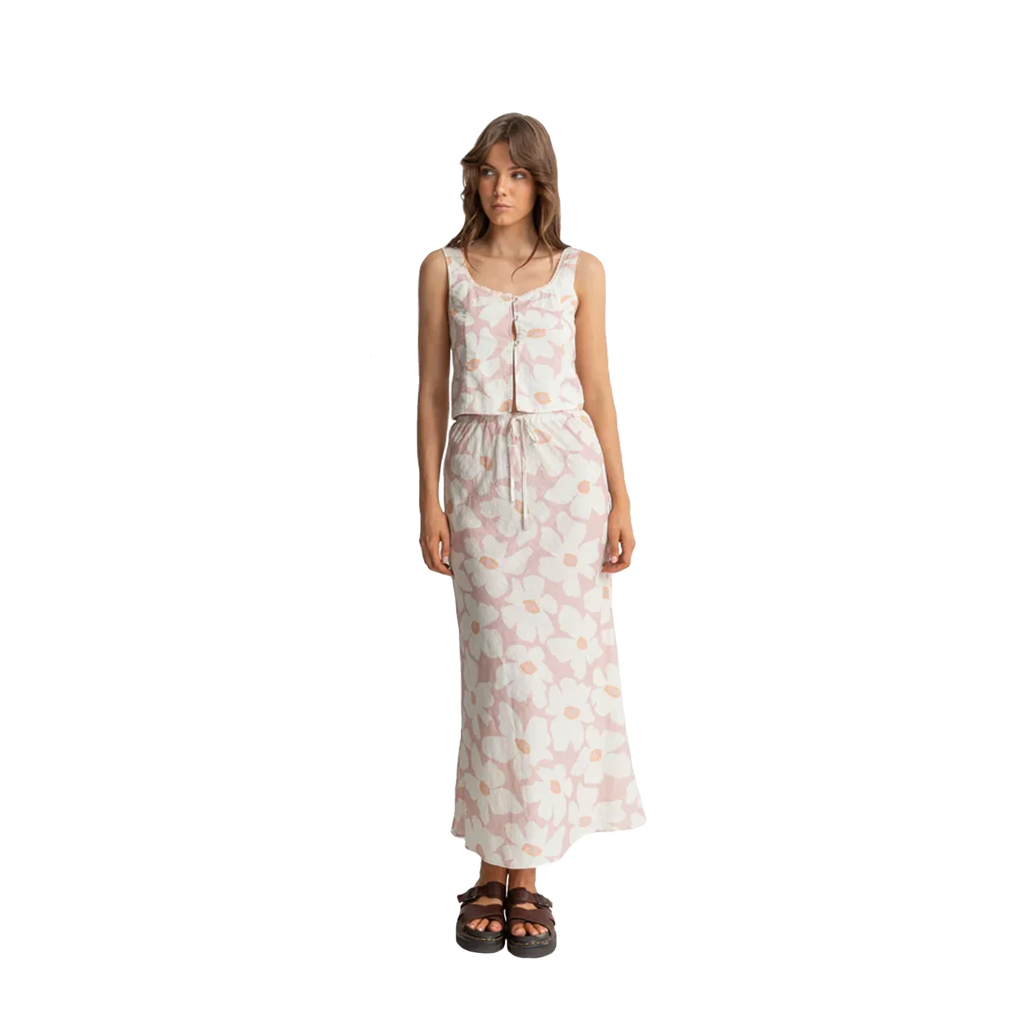 Rhythm Women's Mimi Floral Bias Cut Maxi Skirt Rose - Image 2