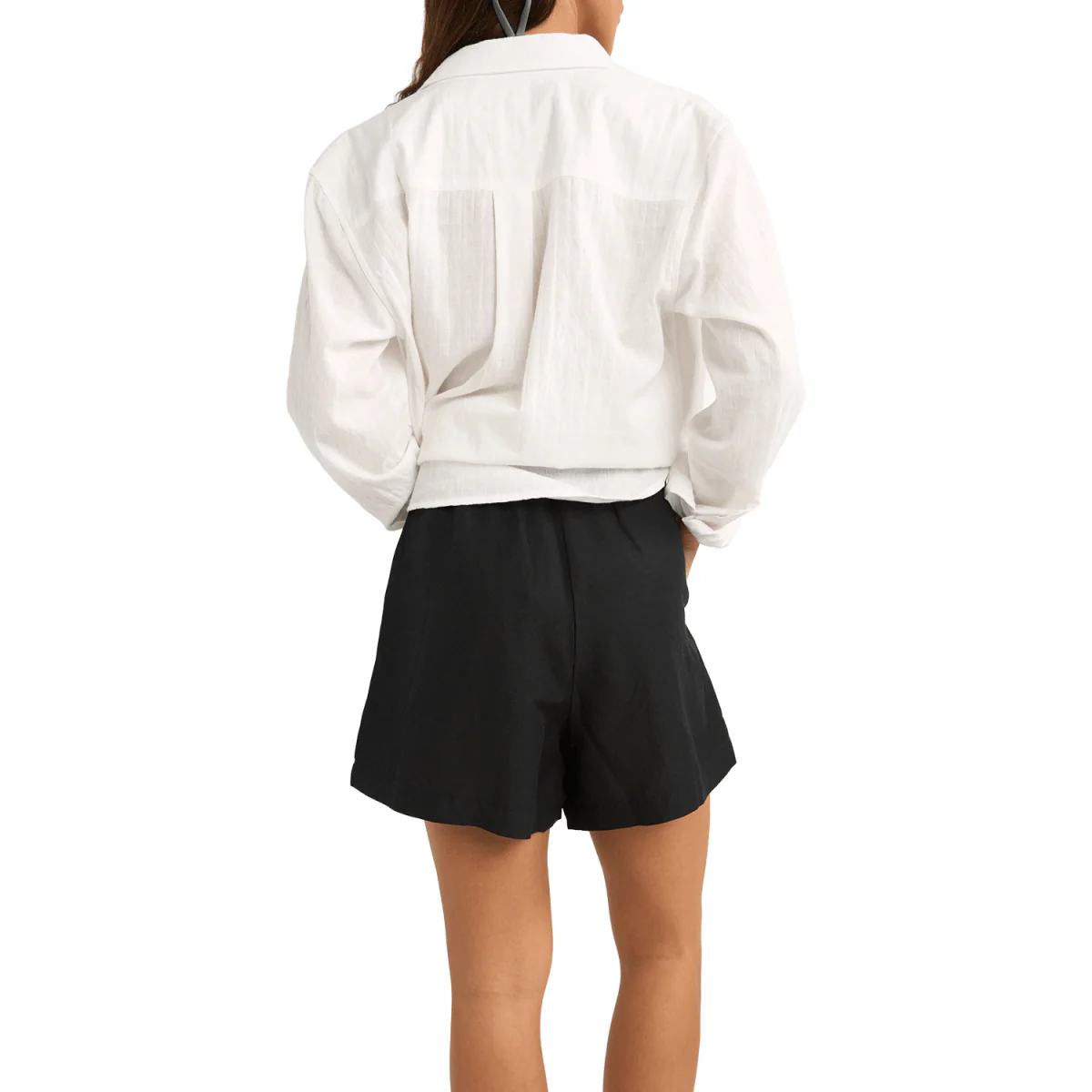 Rhythm Women's Mini Linen Elasticated Short Black - Image 2