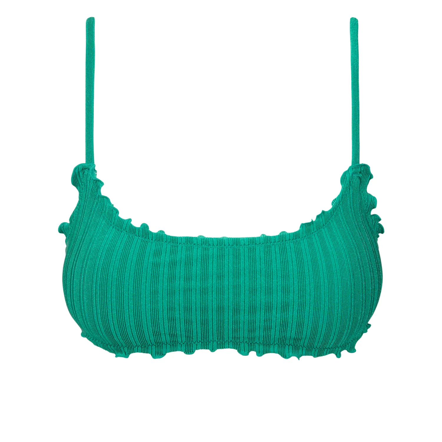 Rhythm Women's Pacific Rib Crop Top Green - Image 4