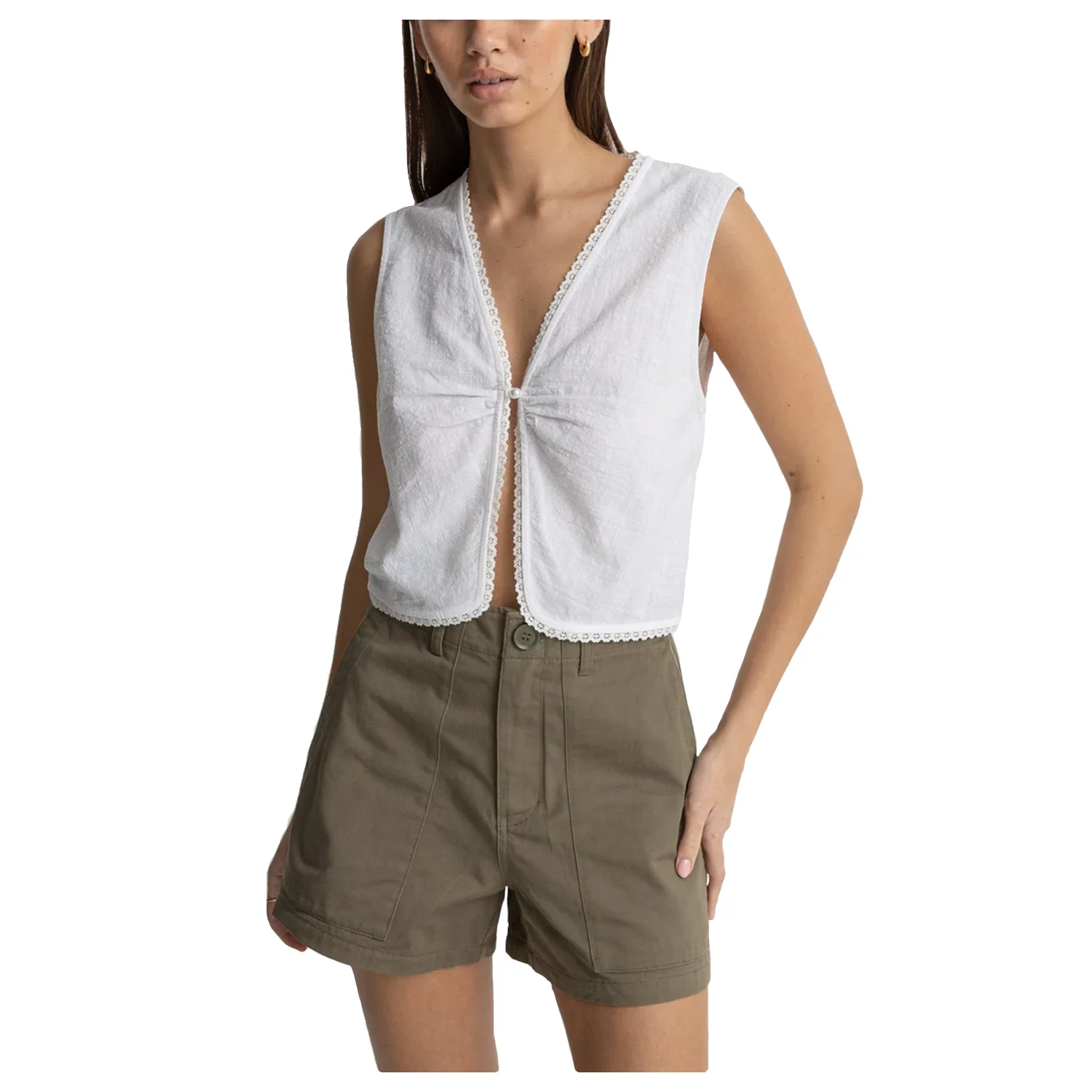 Rhythm Women's Pearl Vest White - Image 2