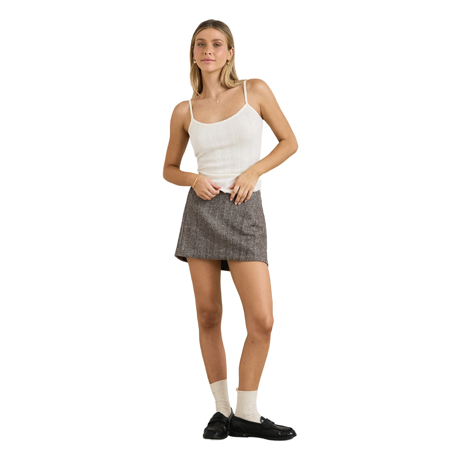 Rhythm Women's Pointelle Tank Cream - Image 3