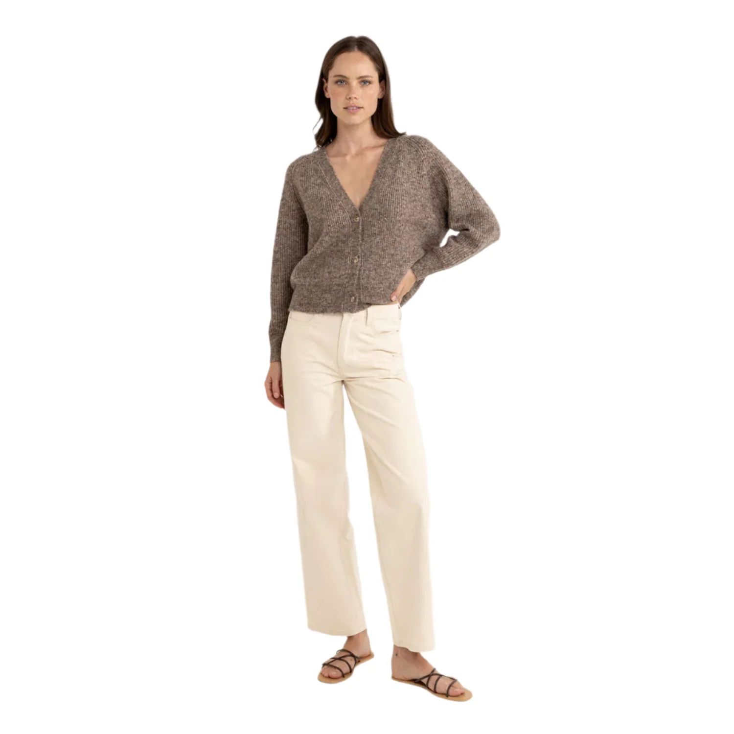 Rhythm Women's Quinn Knit Cardigan Oatmeal - Image 3