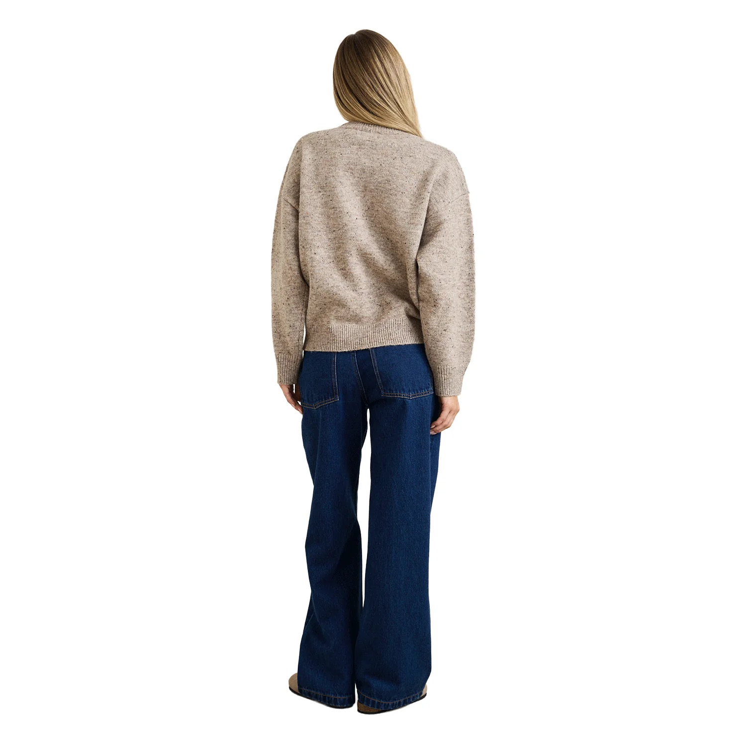 Rhythm Women's Rumi Speckle Knit Sweater Stone - Image 5