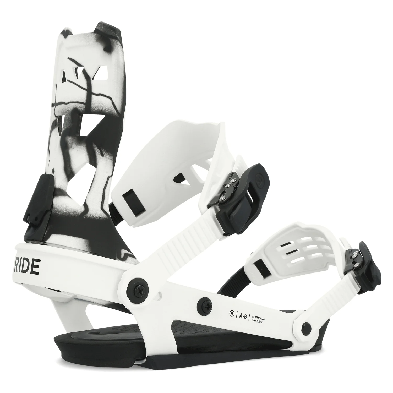 Ride Men's A-8 Snowboard Bindings 2024 White - Image 2