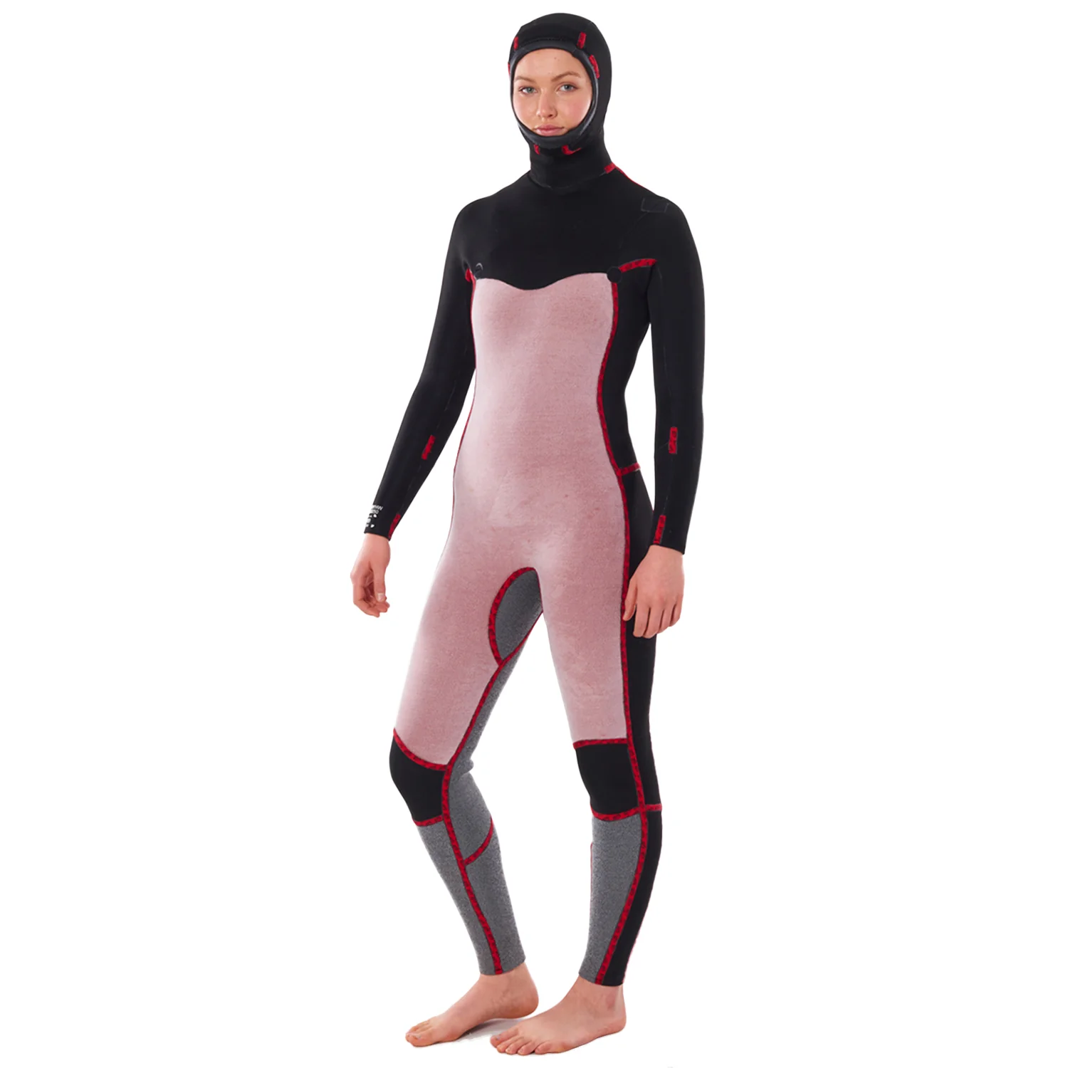 Rip Curl Women's Dawn Patrol 5/4mm Chest Zip Hooded Wetsuit Black - Image 3